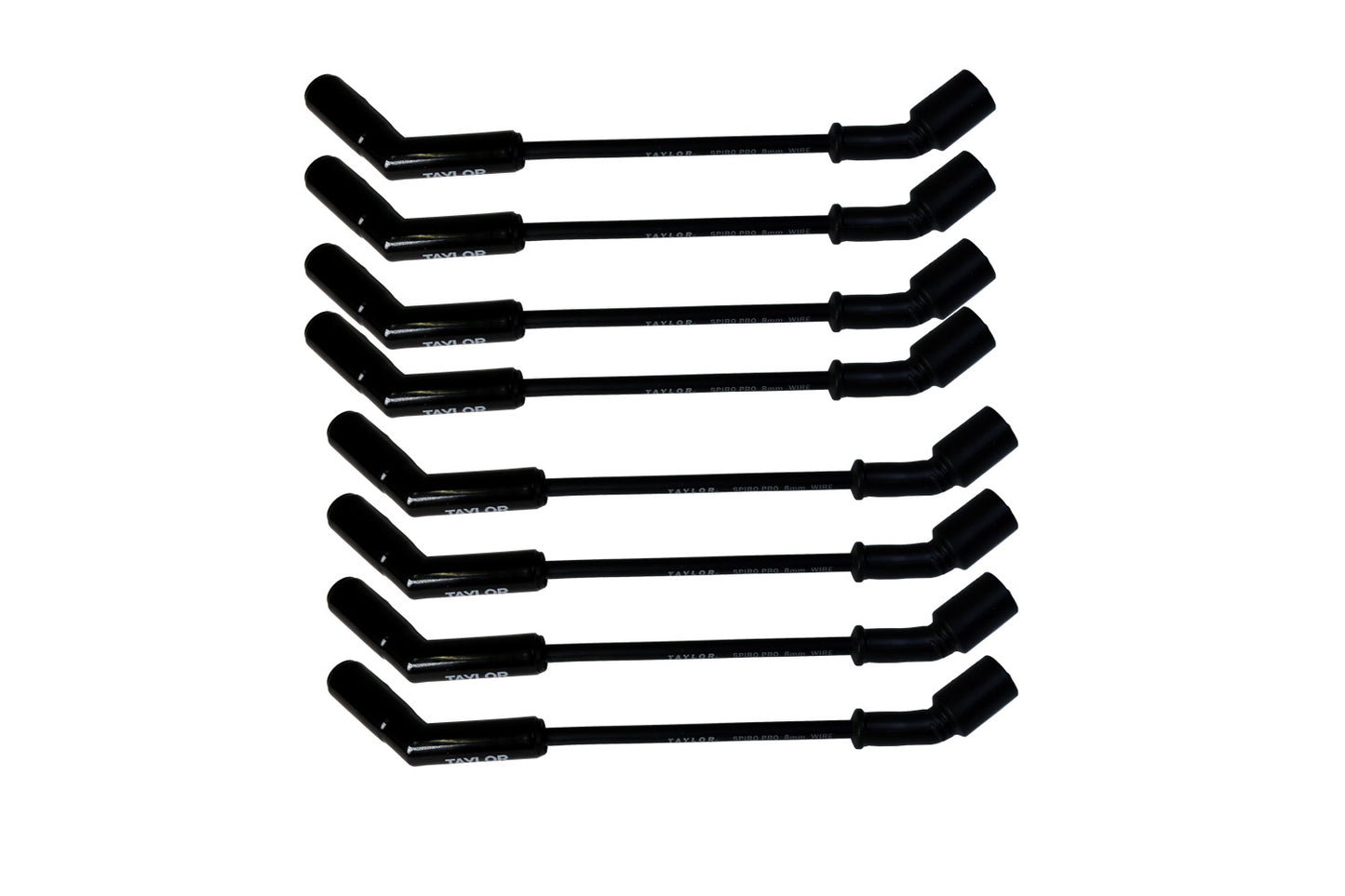 LS Engines Race Fit 8mm Spiro-Pro Black Ceramic Boots Spark Plug Wire Set with 9.5" Car Header Fitment