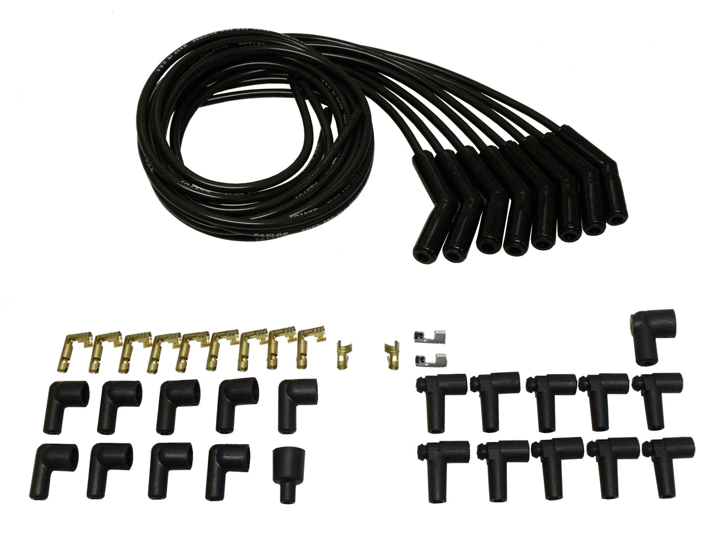 Universal 8mm Spiro-Pro Black Ceramic Boots Spark Plug Wire Sets (Available in 2 Colors)