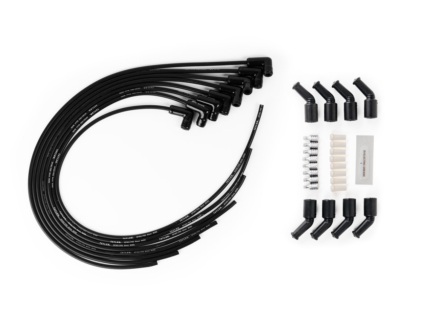 LS Engines Universal 8mm Spiro-Pro Black Ceramic Boots Spark Plug Wire Set (Available in 2 Colors)
