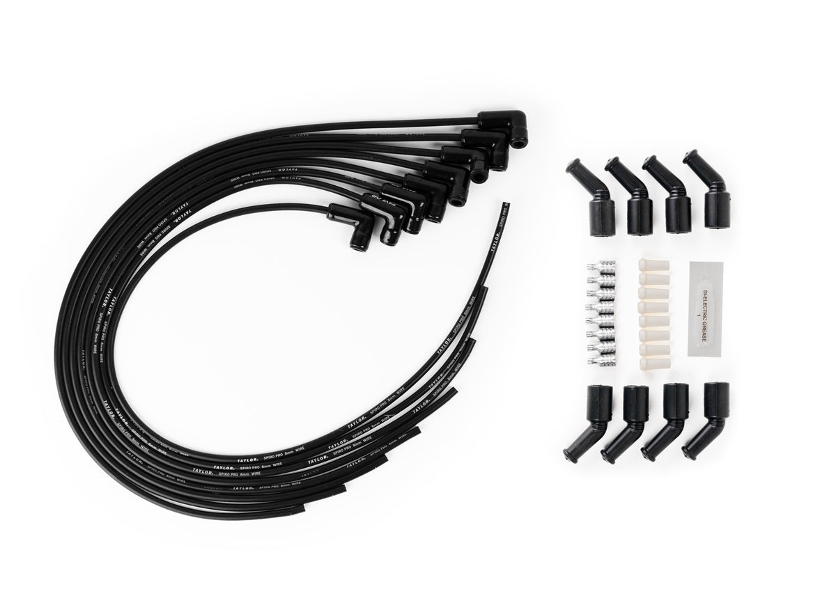 LS Engines Universal 8mm Spiro-Pro Black Ceramic Boots Spark Plug Wire ...