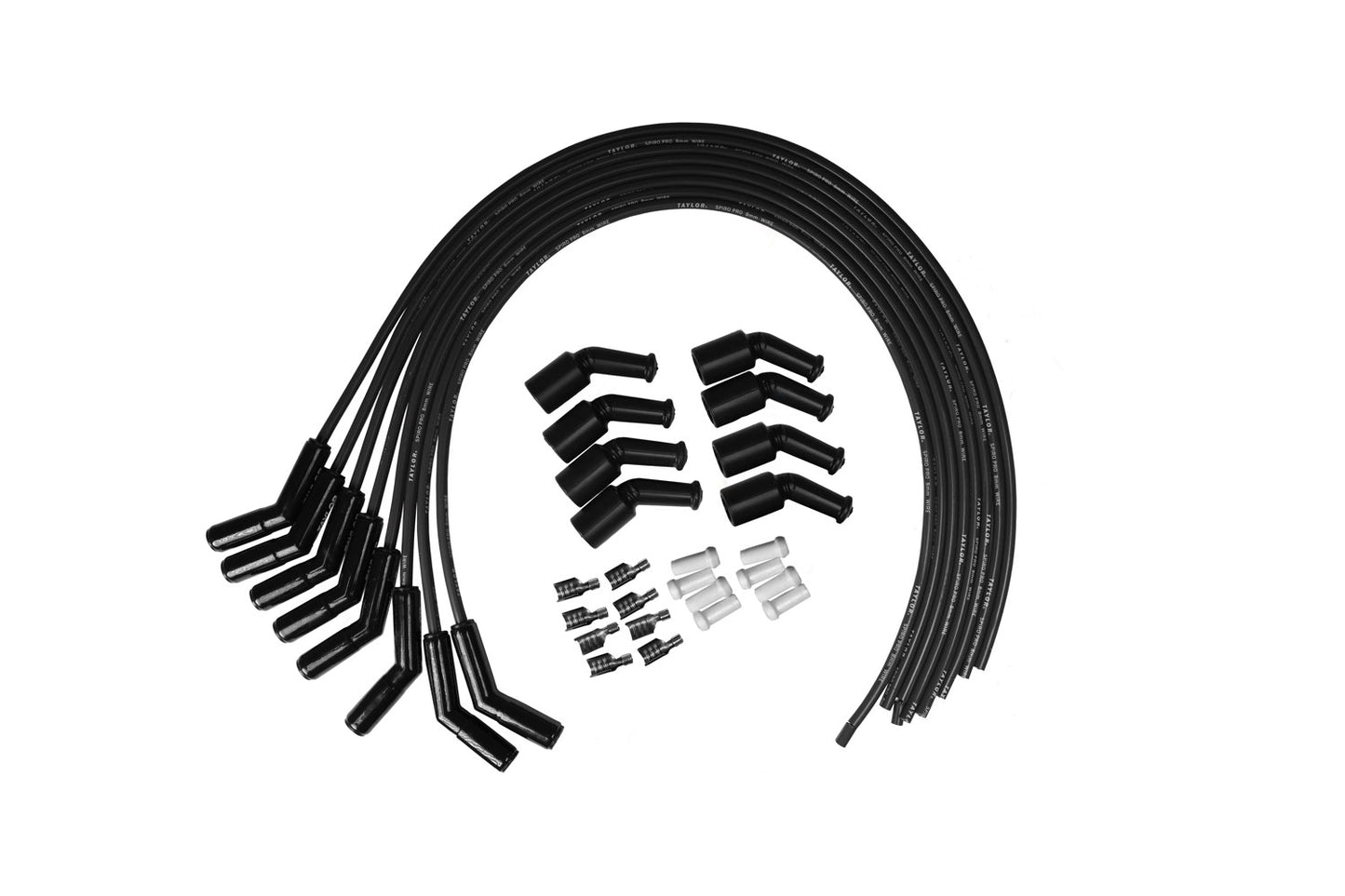 LS Engines Universal 8mm Spiro-Pro Black Ceramic Boots Spark Plug Wire Set (Available in 2 Colors)