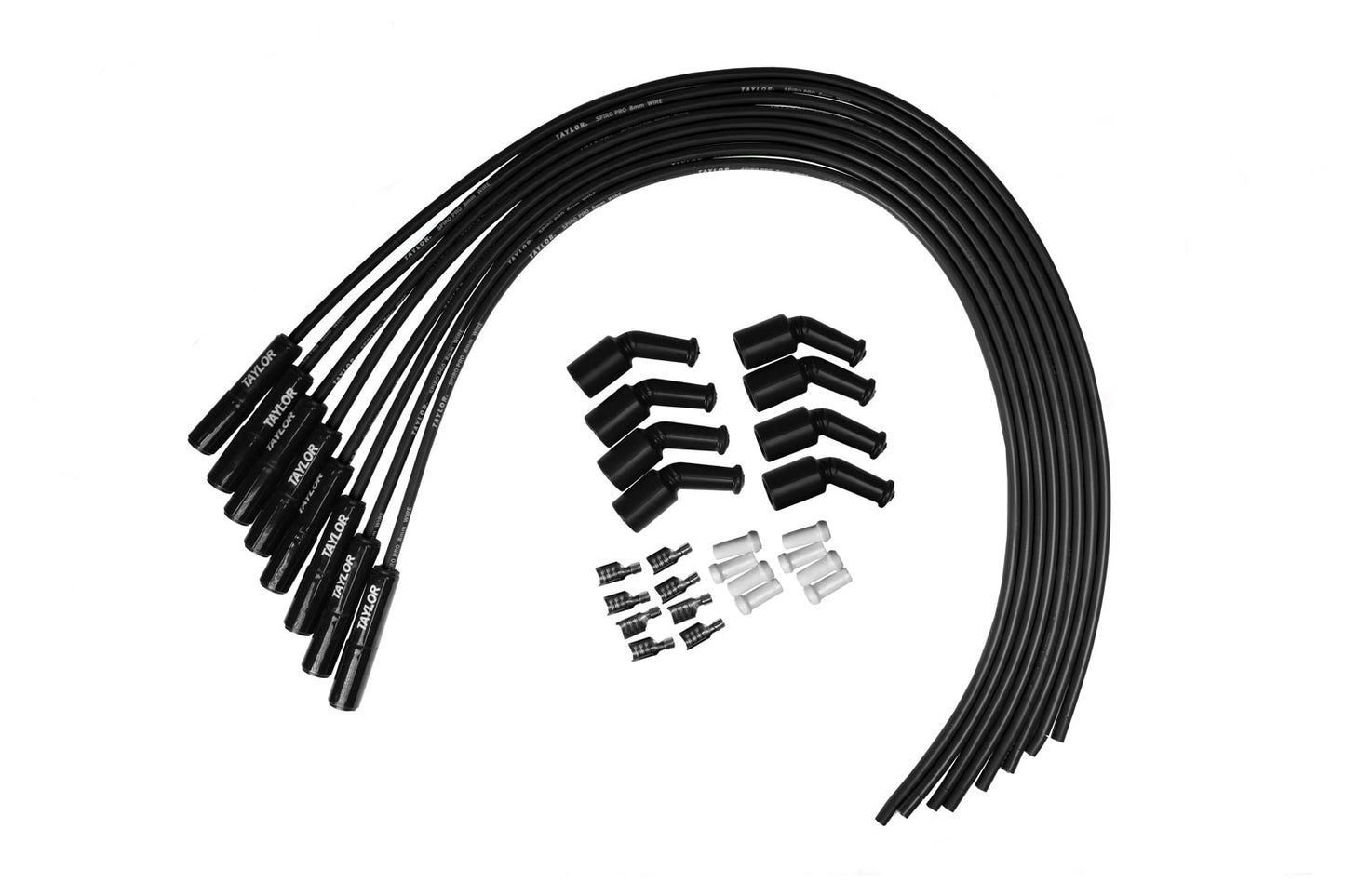 LS Engines Universal 8mm Spiro-Pro Black Ceramic Boots Spark Plug Wire Set (Available in 2 Colors)