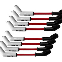 Taylor Cable 75245 8mm Spiro Pro White Ceramic Boot Wire Set 135˚ Red