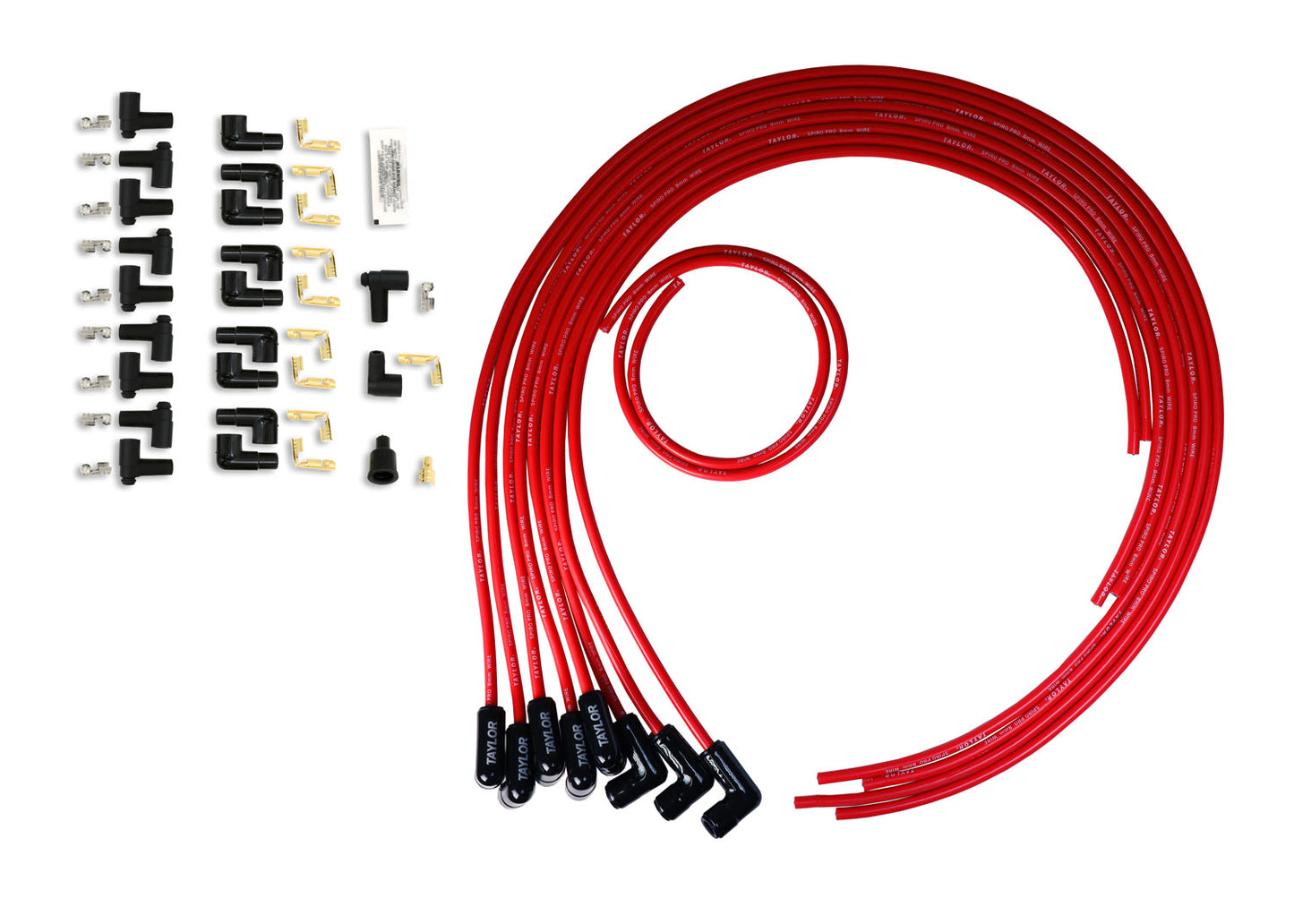 Universal 8mm Spiro-Pro Black Ceramic Boots Spark Plug Wire Sets (Available in 2 Colors)