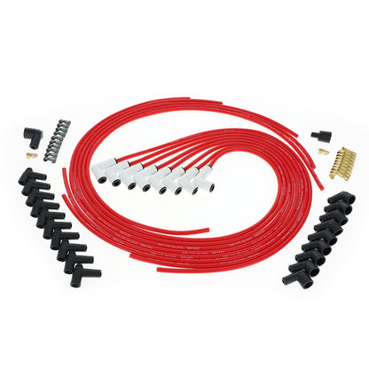 Universal 8mm Spiro-Pro with White Ceramic Boots Spark Plug Wire Set
