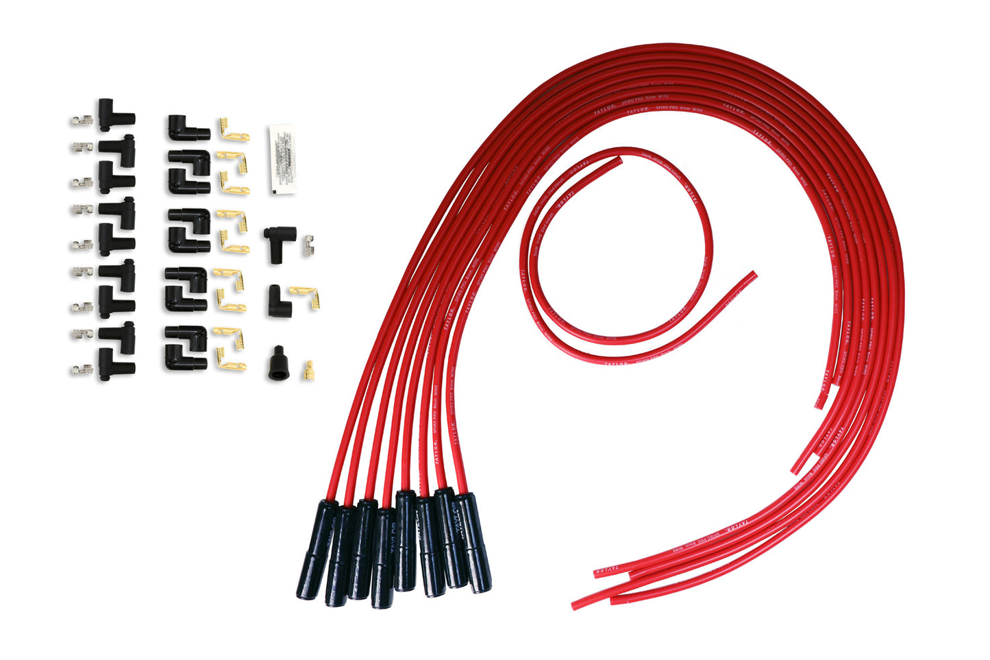 Universal 8mm Spiro-Pro Black Ceramic Boots Spark Plug Wire Sets (Available in 2 Colors)