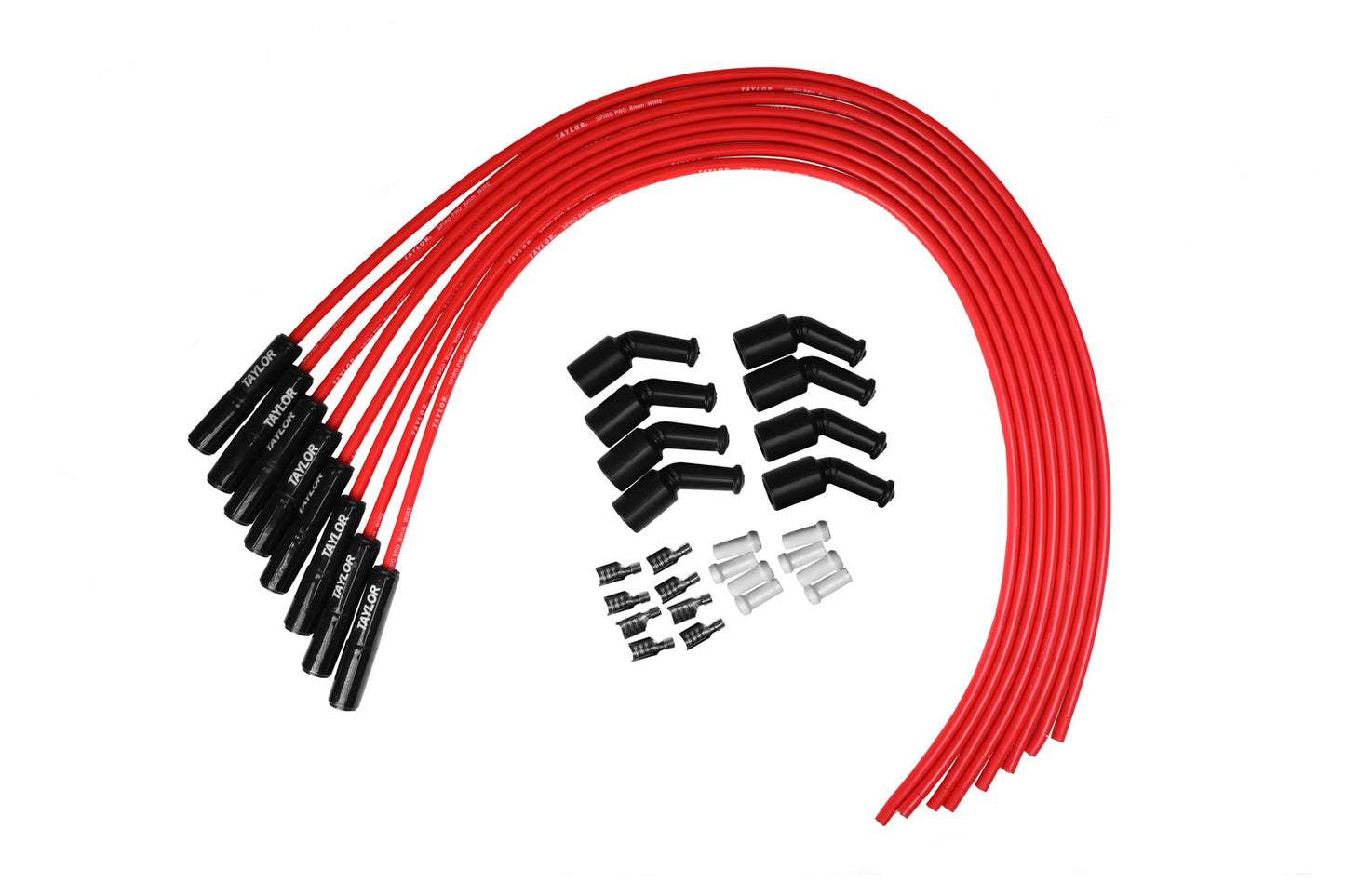 LS Engines Universal 8mm Spiro-Pro Black Ceramic Boots Spark Plug Wire Set (Available in 2 Colors)