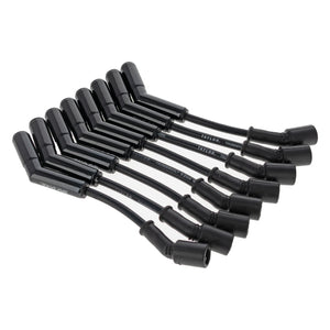 LS Engines Race Fit 8.2mm Thundervolt Black Ceramic Boots Spark Plug Wire Set with 9.5" Car Header Fitment