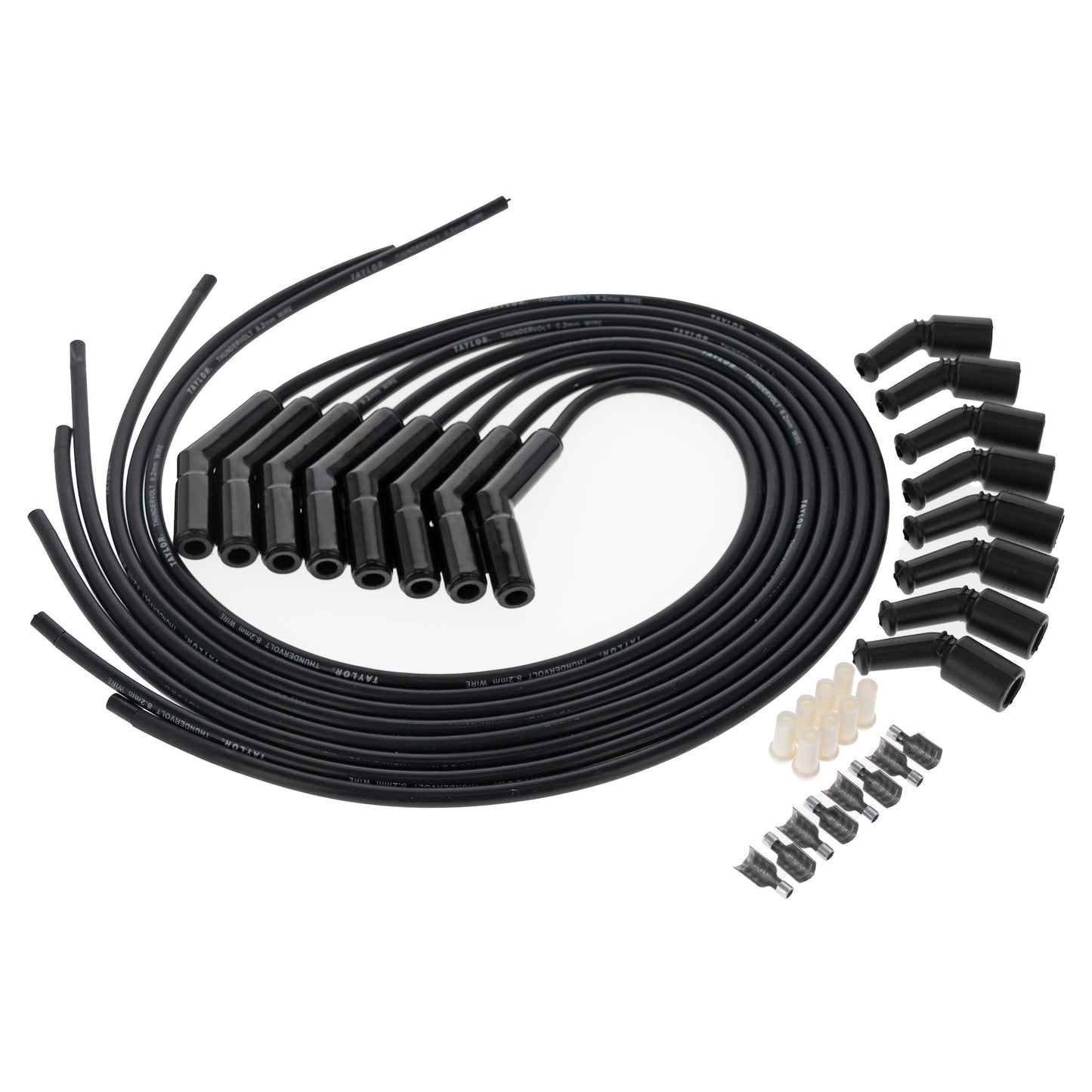 LS Engines Universal 8.2mm ThunderVolt Black Ceramic Boots Spark Plug Wire Sets