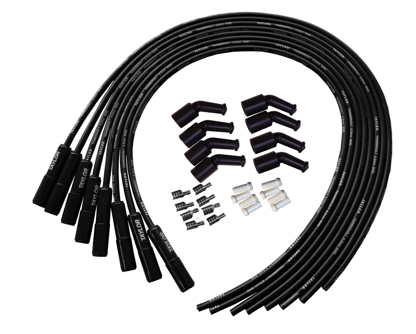 LS Engines Universal 8.2mm ThunderVolt Black Ceramic Boots Spark Plug Wire Sets