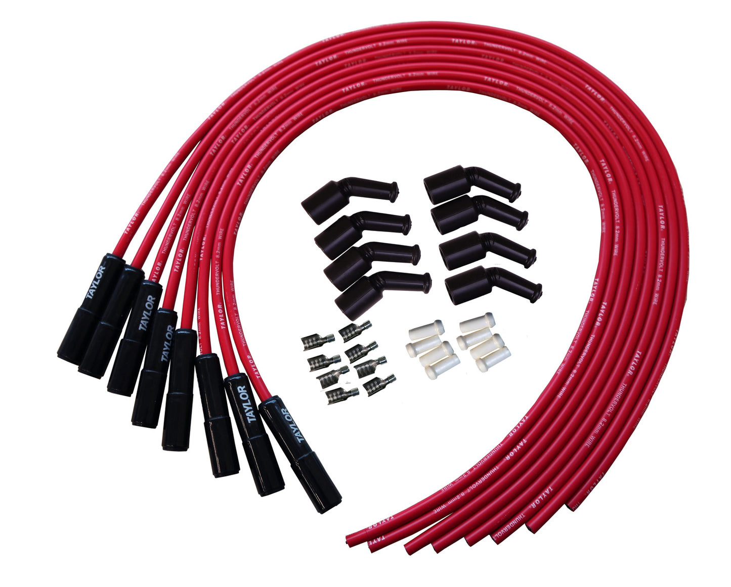 LS Engines Universal 8.2mm ThunderVolt Black Ceramic Boots Spark Plug Wire Sets