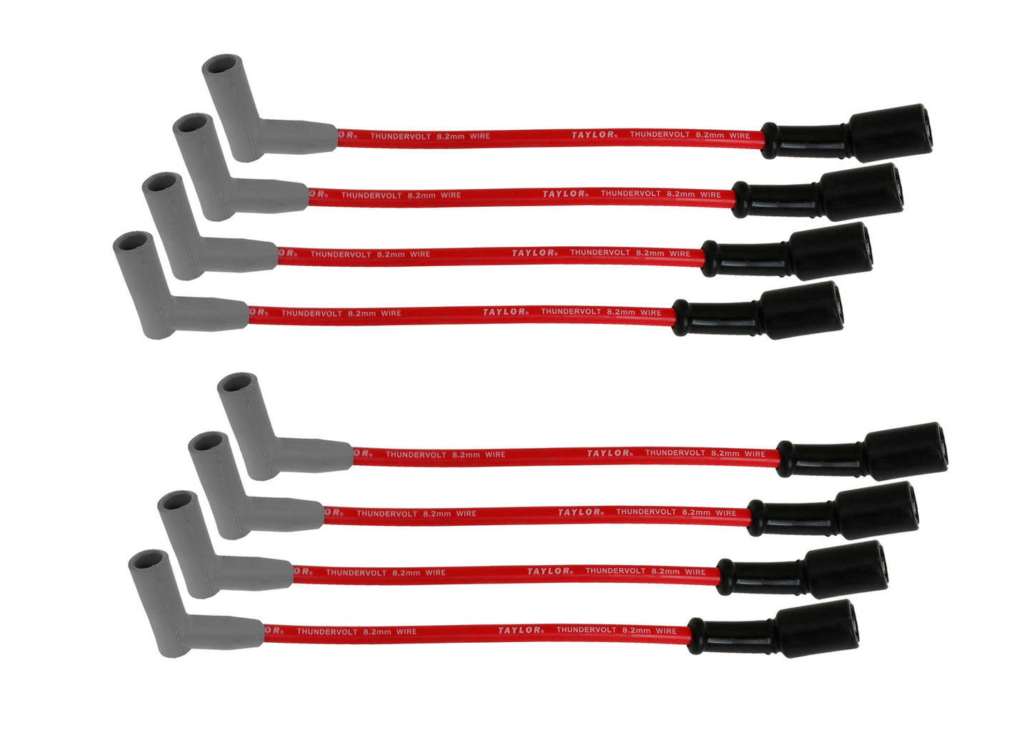 LS Engines Race Fit 8.2mm Thundervolt Spark Plug Wire Set with 9.5" Car Header Fitment (Available in 3 Colors)