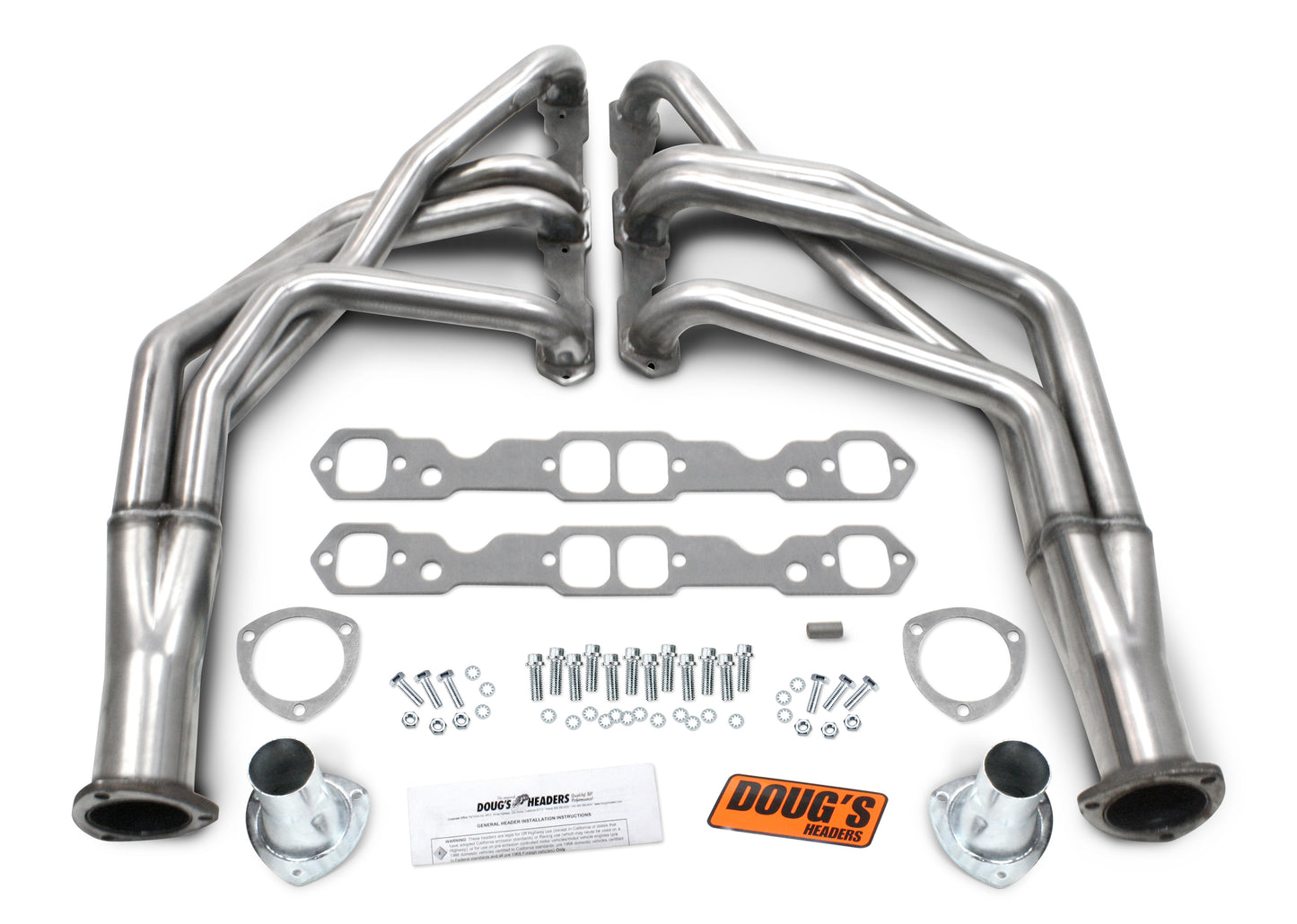 Doug's Headers D368-SS 304 Stainless Long Tube Header 67-69 F Body/68-74 X Body 265-400 SBC 1 3/4" Primary 3" Collector