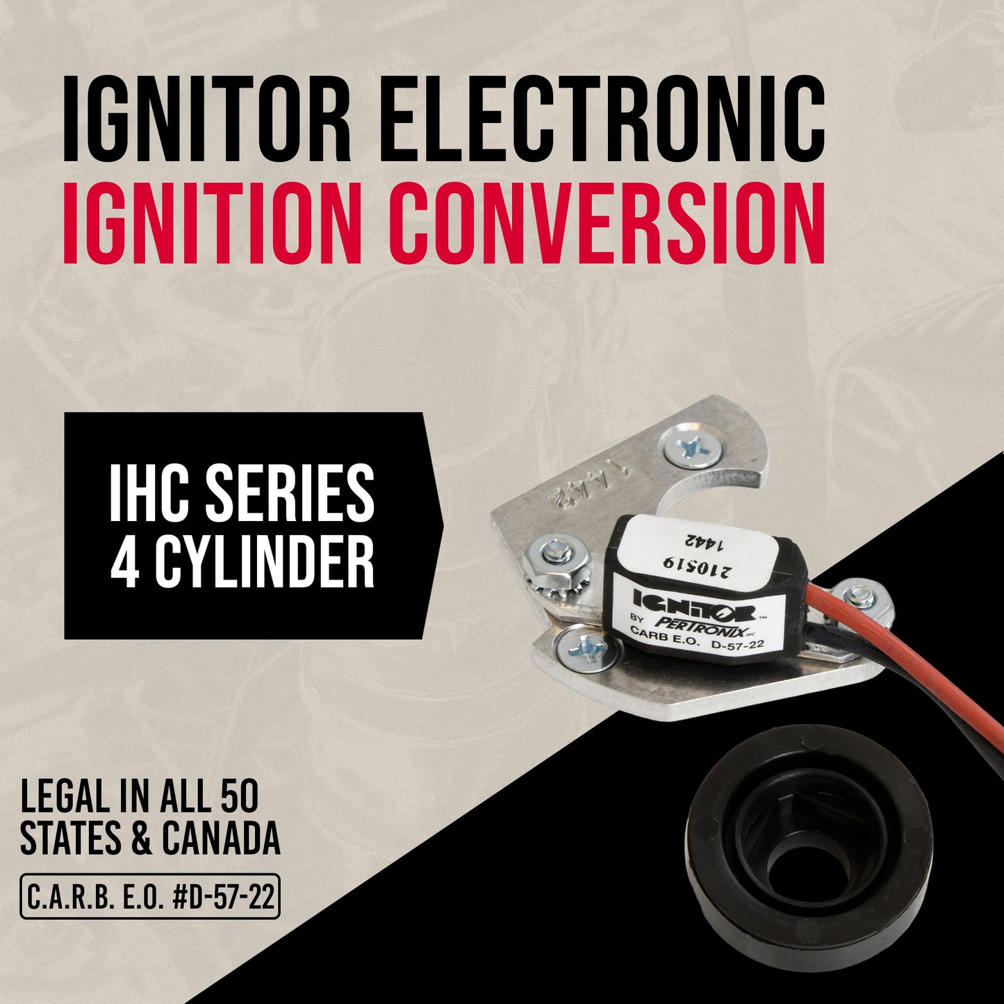 IHC 302xxx-534xxx Series 4 Cylinder Ignitor® Electronic Ignition Conversion - 12 Volt Negative Ground - PerTronix 1442