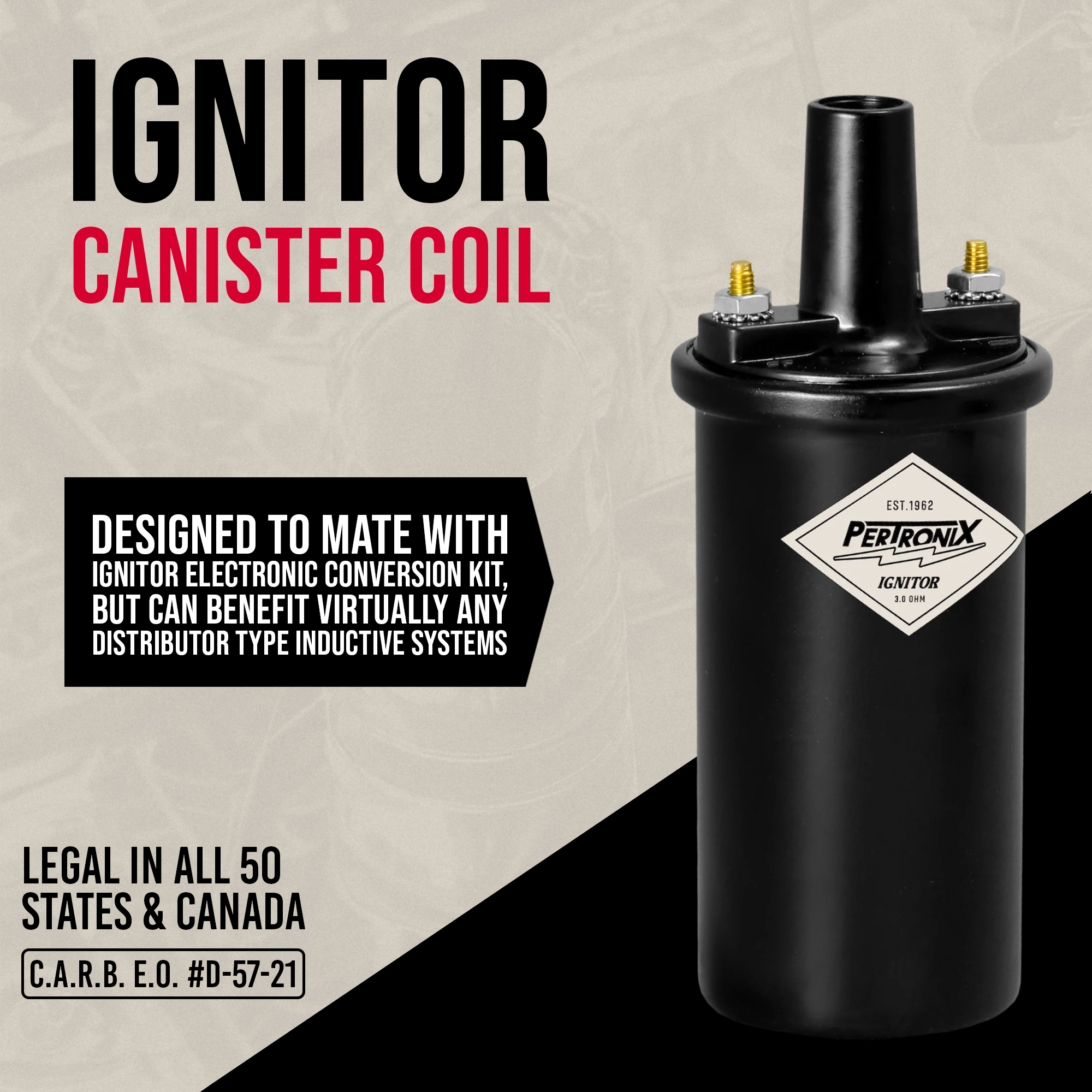 PerTronix 40611 Ignitor Epoxy Filled 40,000 Volt Ignition Coil