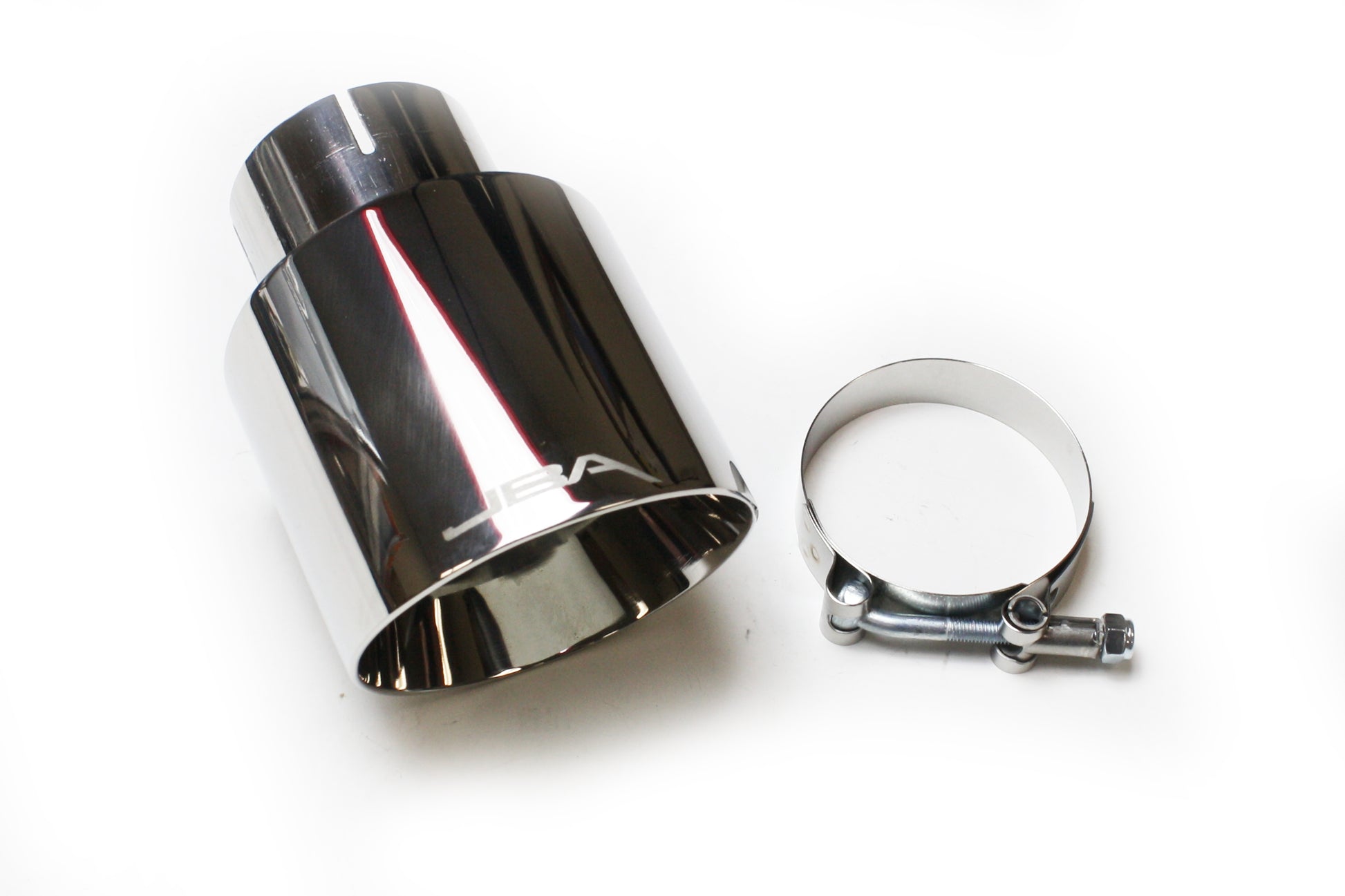 JBA Performance Exhaust  12-08257 2.5” x 4” x 5 3/4"” Double Wall Polished S/S Chrome Tip - Clamp on