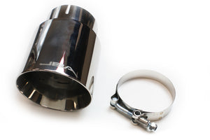 JBA Performance Exhaust 12-08258 3” x 4” x 5 3/4” Double Wall Polished S/S Chrome Tip - Clamp on
