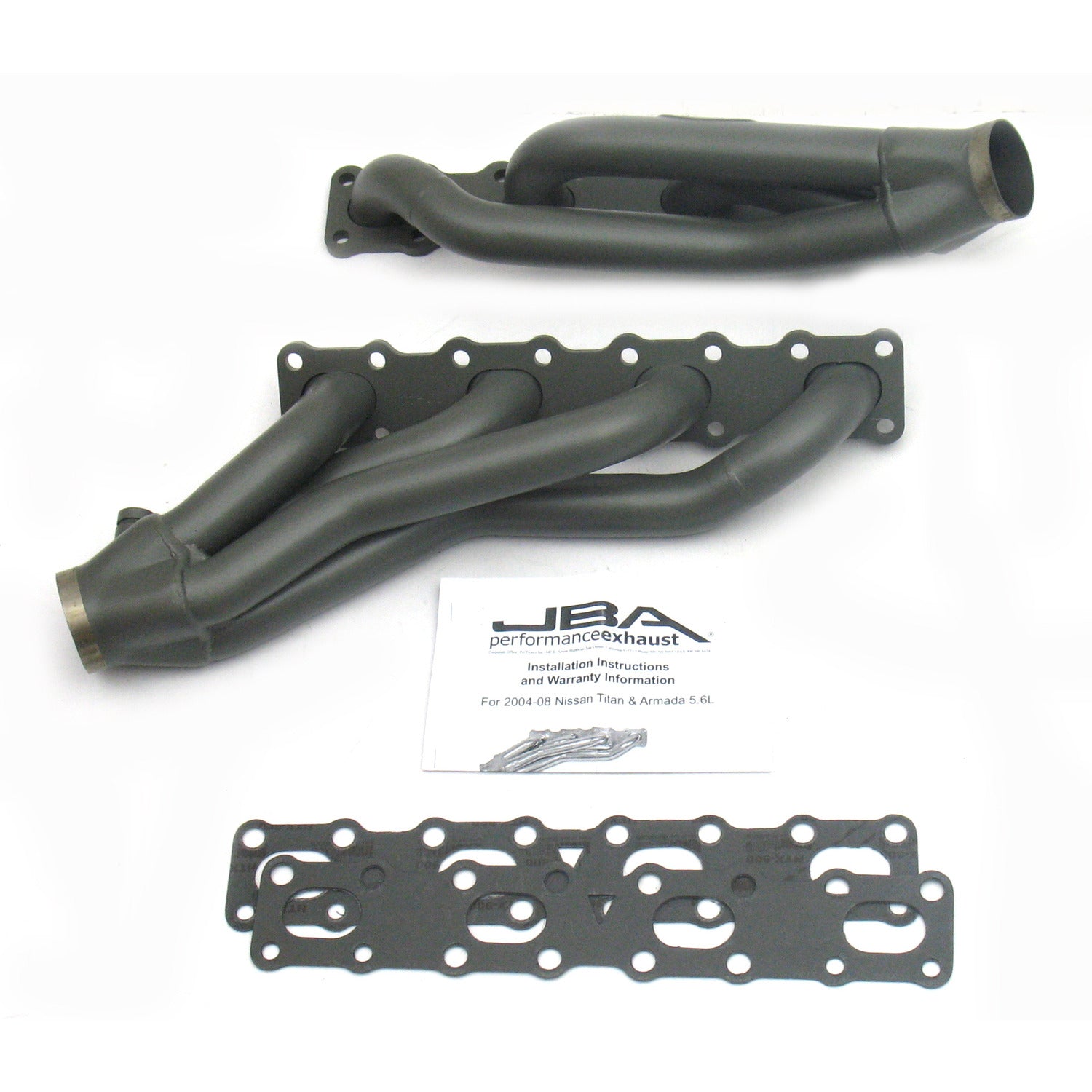 JBA Performance Exhaust 1400SJT 1 5/8" Header Shorty Stainless Steel 04-15 Nissan Titan 5.6L Titanium Ceramic