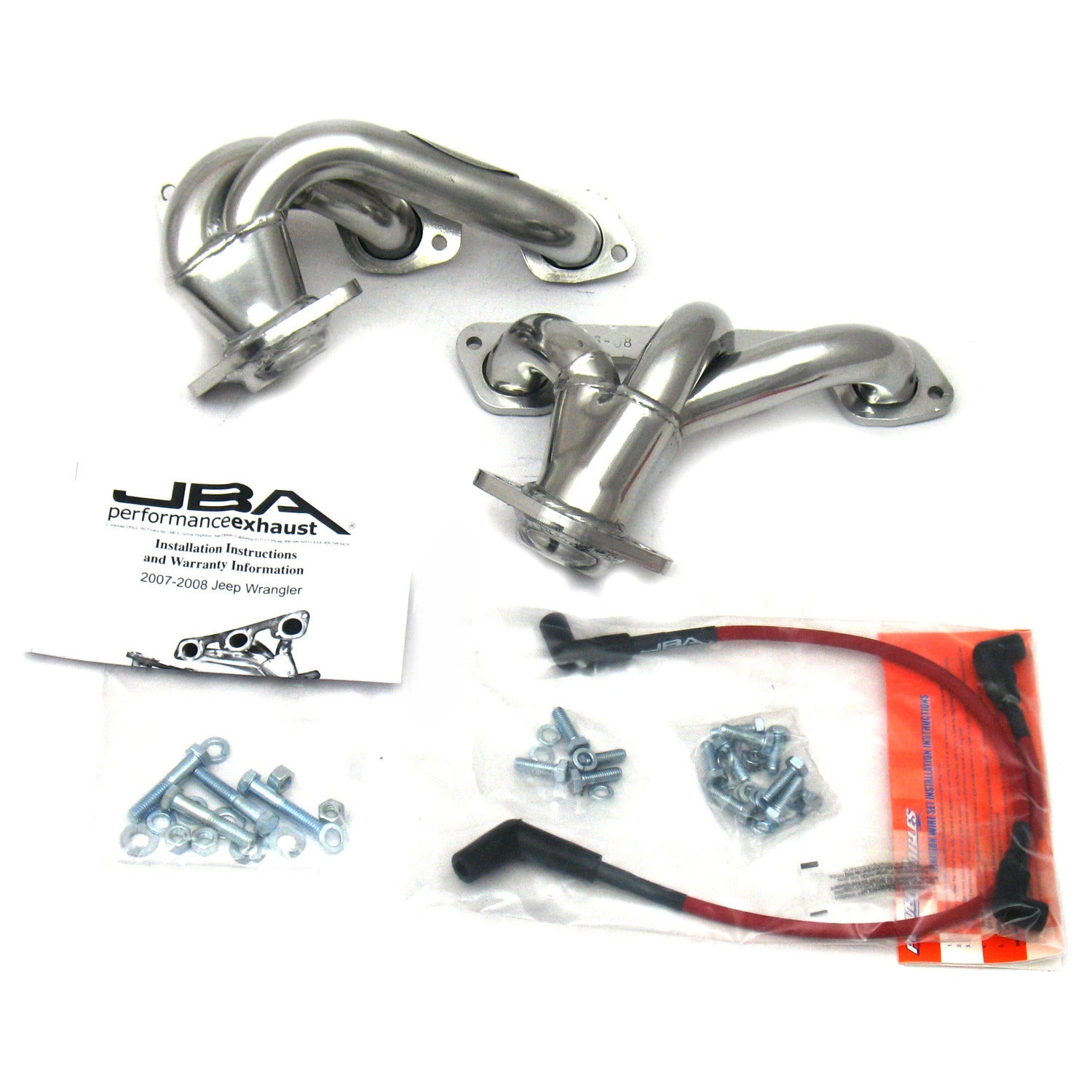 JBA Performance Exhaust 1528SJS 1 1/2" Header Shorty Stainless Steel 07-11 Jeep 3.8L Silver Ceramic