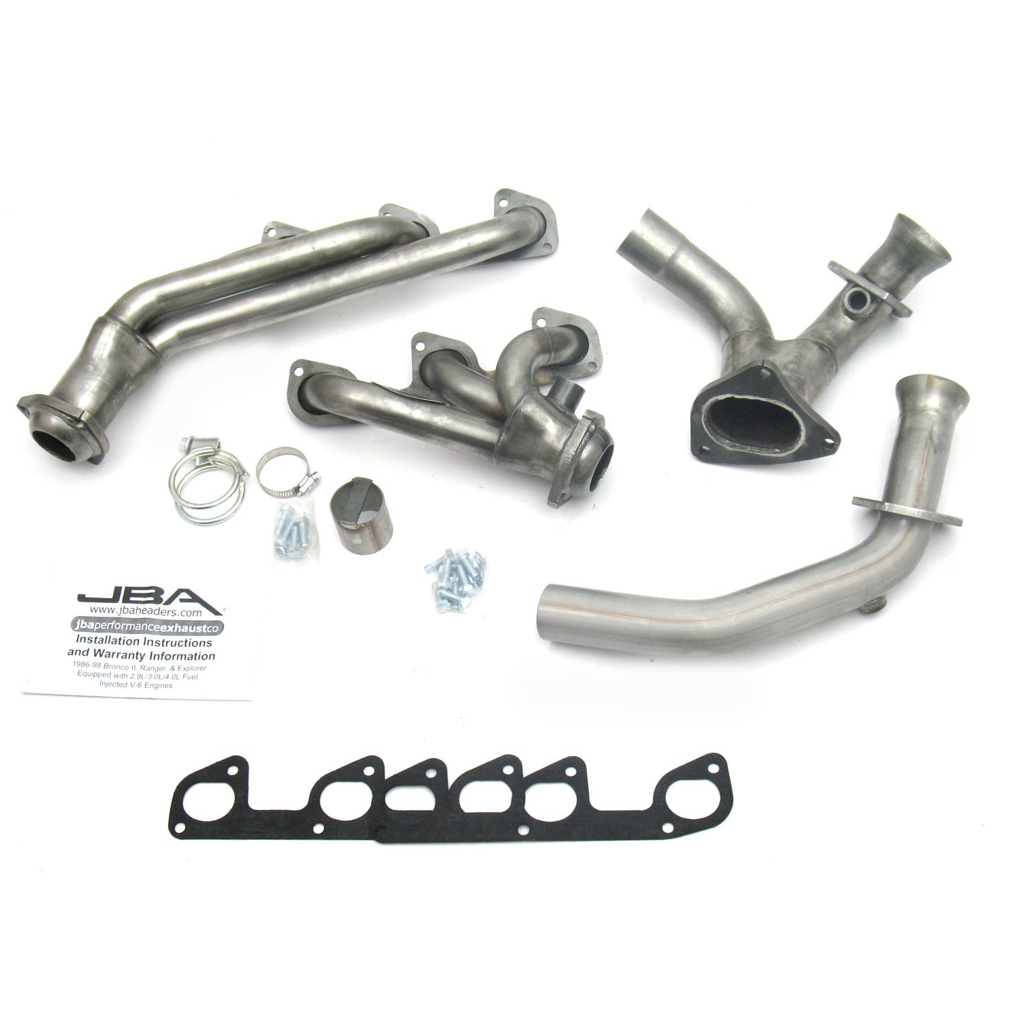 JBA Performance Exhaust 1634S 1 1/2" Header Shorty Stainless Steel 95-97 Ranger 4.0L V-6 Includes Y-Pipe