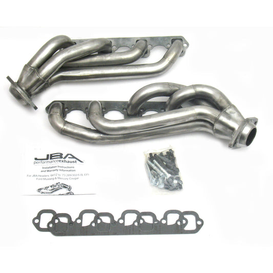 JBA Performance Exhaust 1650S-2 1 5/8" Header Shorty Stainless Steel 65-73 Mustang 289/302 with GT40 P Cylinder Head