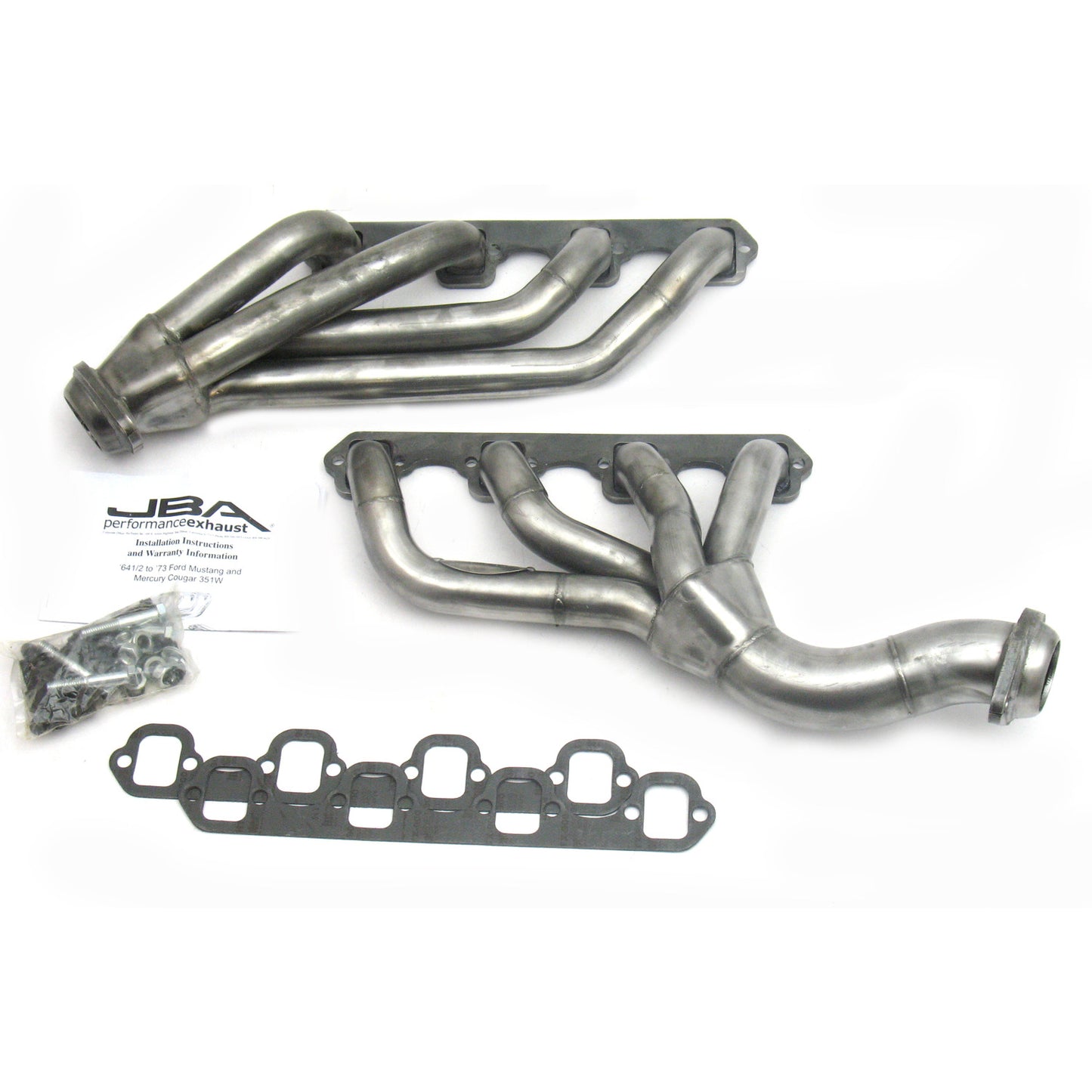 JBA Performance Exhaust 1655S 1 5/8" Header Shorty Stainless Steel 65-73 Mustang 351W Cable Clutch