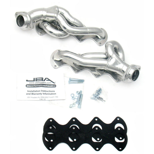 JBA Performance Exhaust 1676S-1JS 1 5/8" Header Shorty Stainless Steel 05-10 Ford F-250/350 5.4 Silver Ceramic