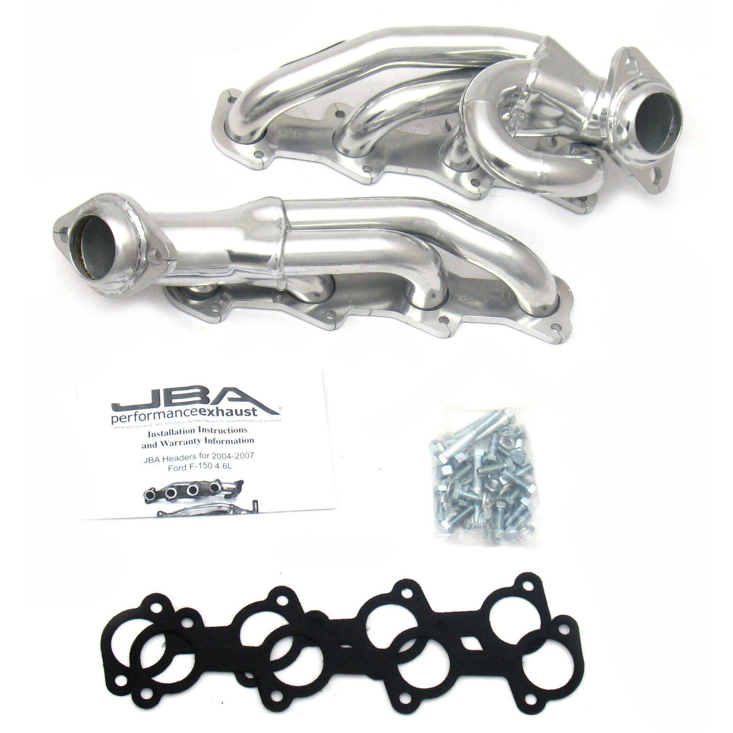 JBA Performance Exhaust 1687SJS 1 1/2" Header Shorty Stainless Steel 04-08 Ford F-150 4.6L Silver Ceramic
