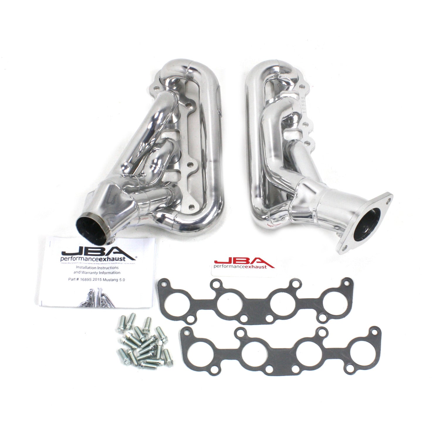 JBA Performance Exhaust 1689SJS Header Shorty Stainless Steel 15-19 Mustang 5.0L Silver Ceramic