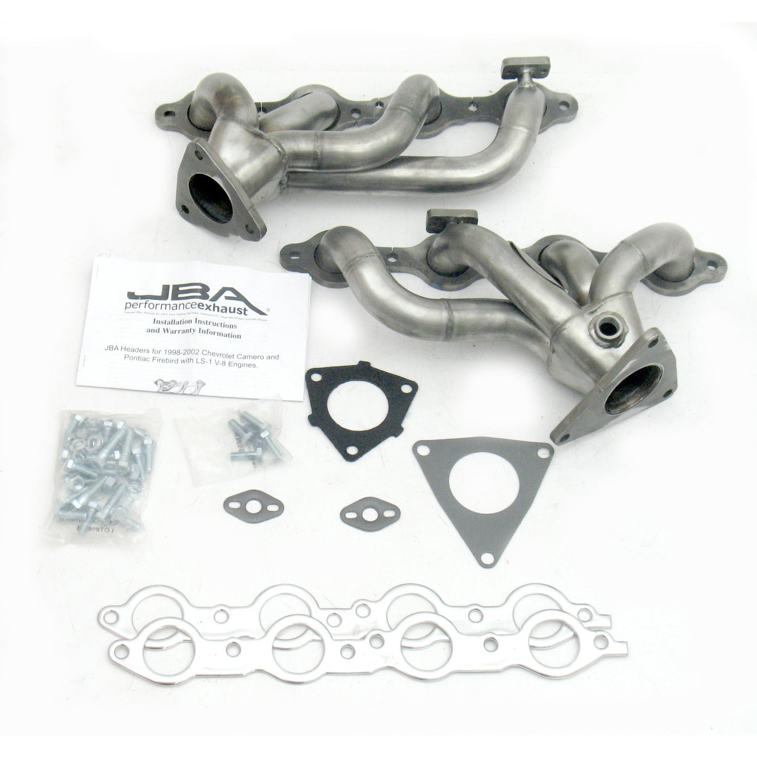 JBA Performance Exhaust 1808S-1 1 5/8" Header Shorty Stainless Steel 01-02 Camaro/Firebird LS1