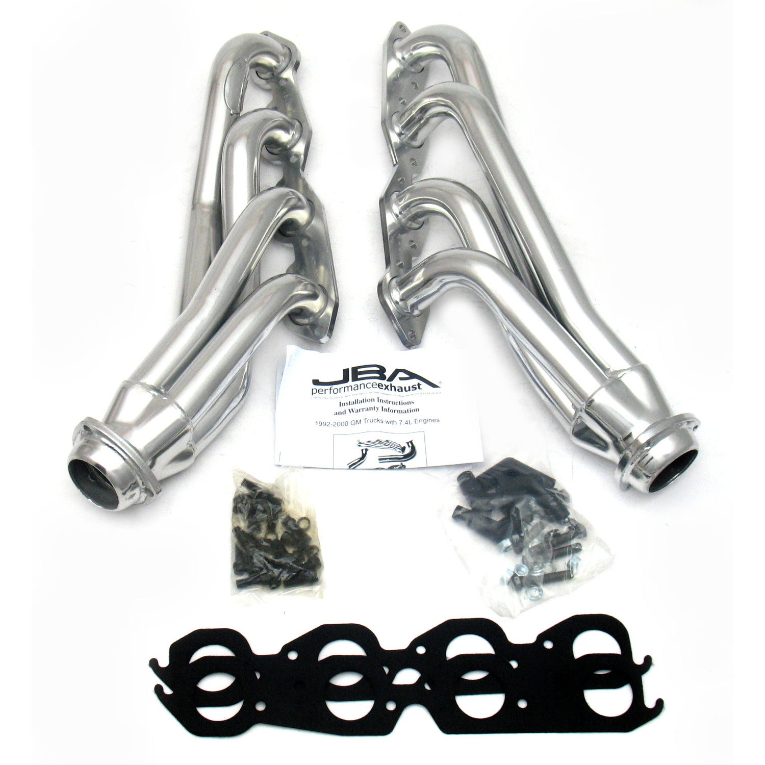 JBA Performance Exhaust 1822S-1JS 1 3/4" Header Shorty Stainless Steel 92-95 GM Truck 7.4L Silver Ceramic