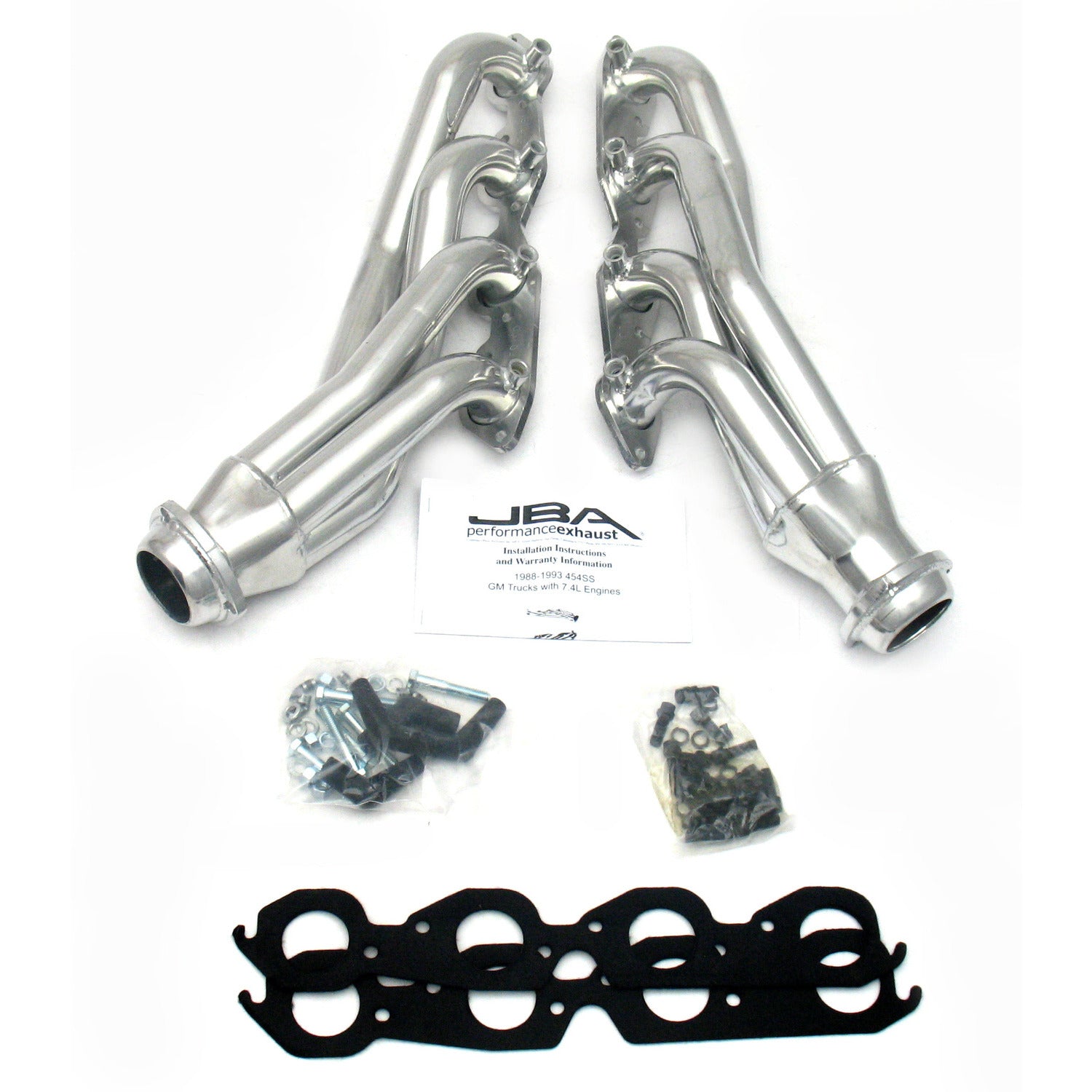 JBA Performance Exhaust 1822S-2JS 1 3/4" Header Shorty Stainless Steel 88-93 GM Truck 2 Wheel Drive 454 SS Silver Ceramic