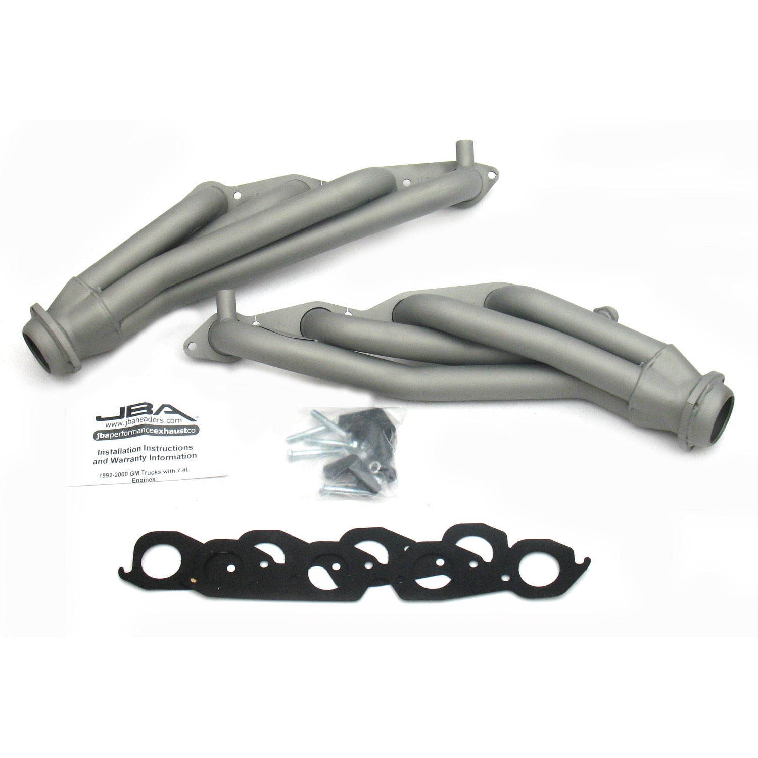 JBA Performance Exhaust 1823SJT 1 3/4" Header Shorty Stainless Steel 96-00 GM Truck 7.4L Titanium Ceramic