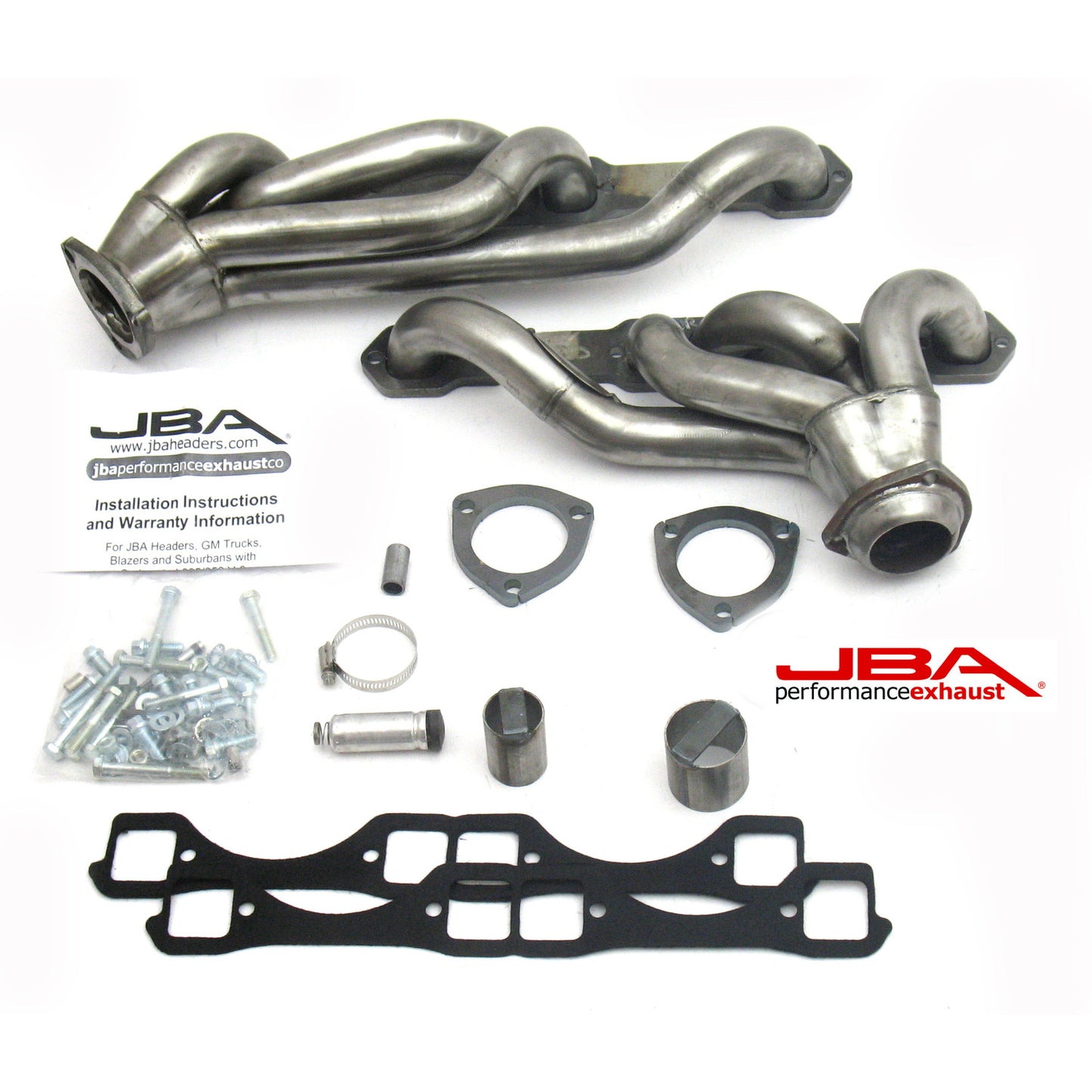 JBA Performance Exhaust 1830S-6 1 5/8" Header Shorty Stainless Steel GM Truck 5.0/5.7L with Carburetor