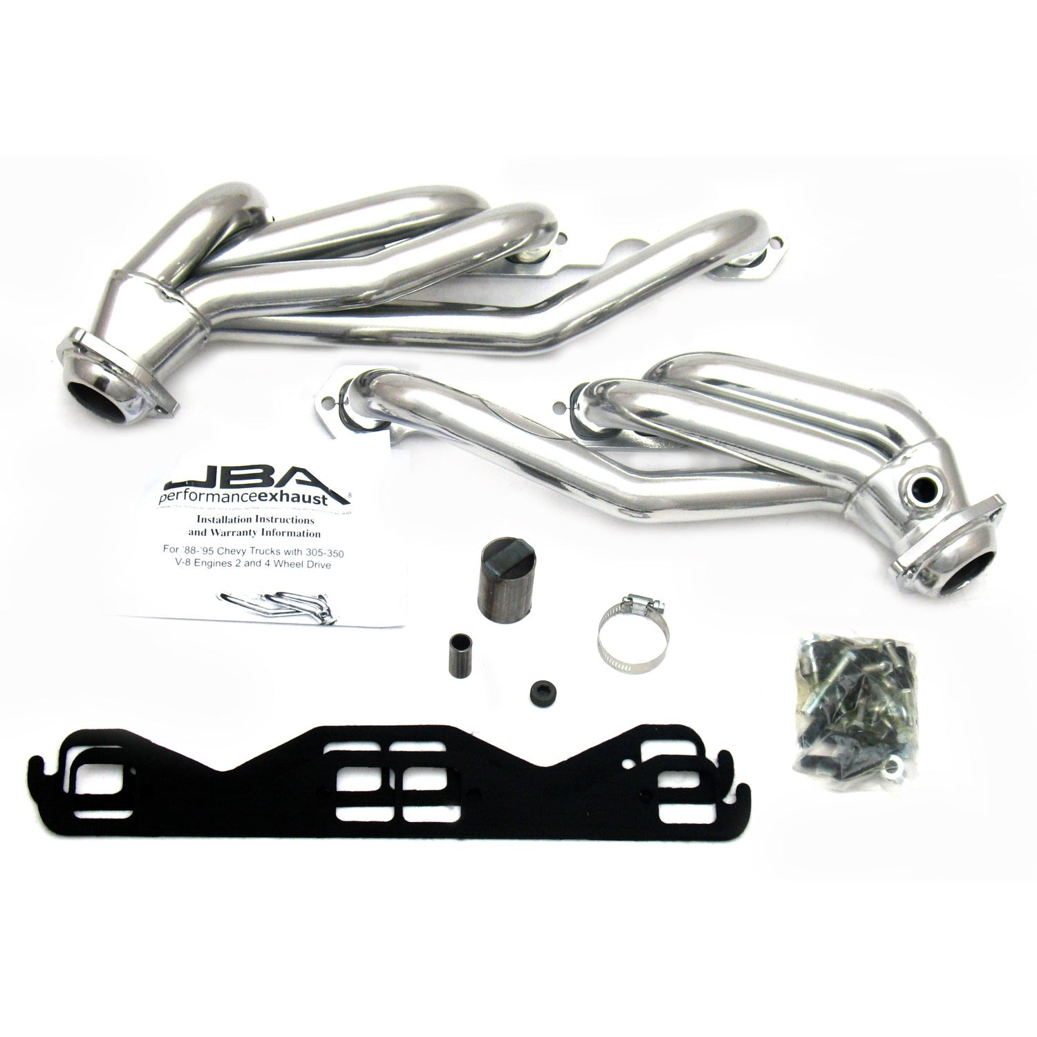 JBA Performance Exhaust 1830SJS 1 1/2" Header Shorty Stainless Steel 88-95 GM Truck 5.0L and 5.7L Silver Ceramic