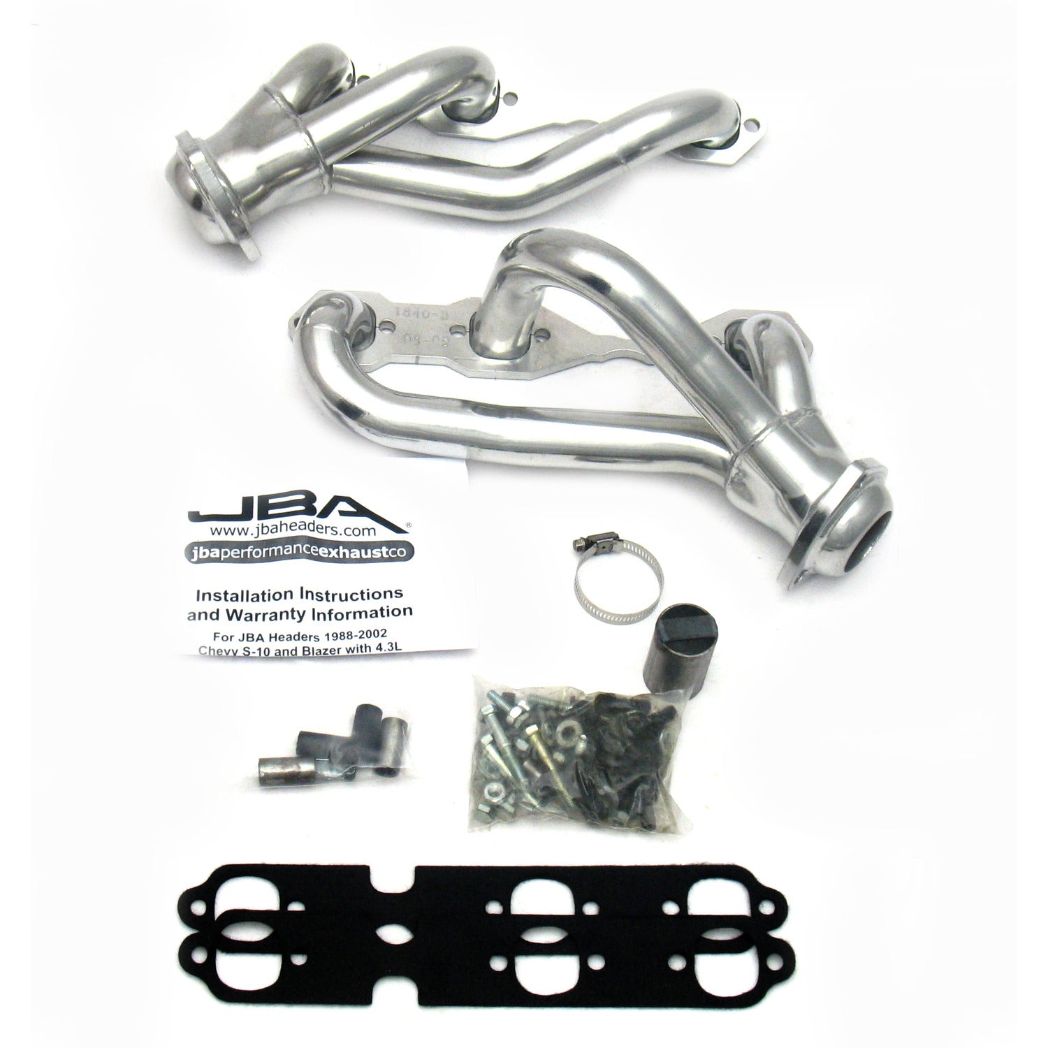 JBA Performance Exhaust 1840S-3JS 1 1/2" Header Shorty Stainless Steel 88-95/02-03 Blazer 4.3L 4 Wheel Drive Silver Ceramic