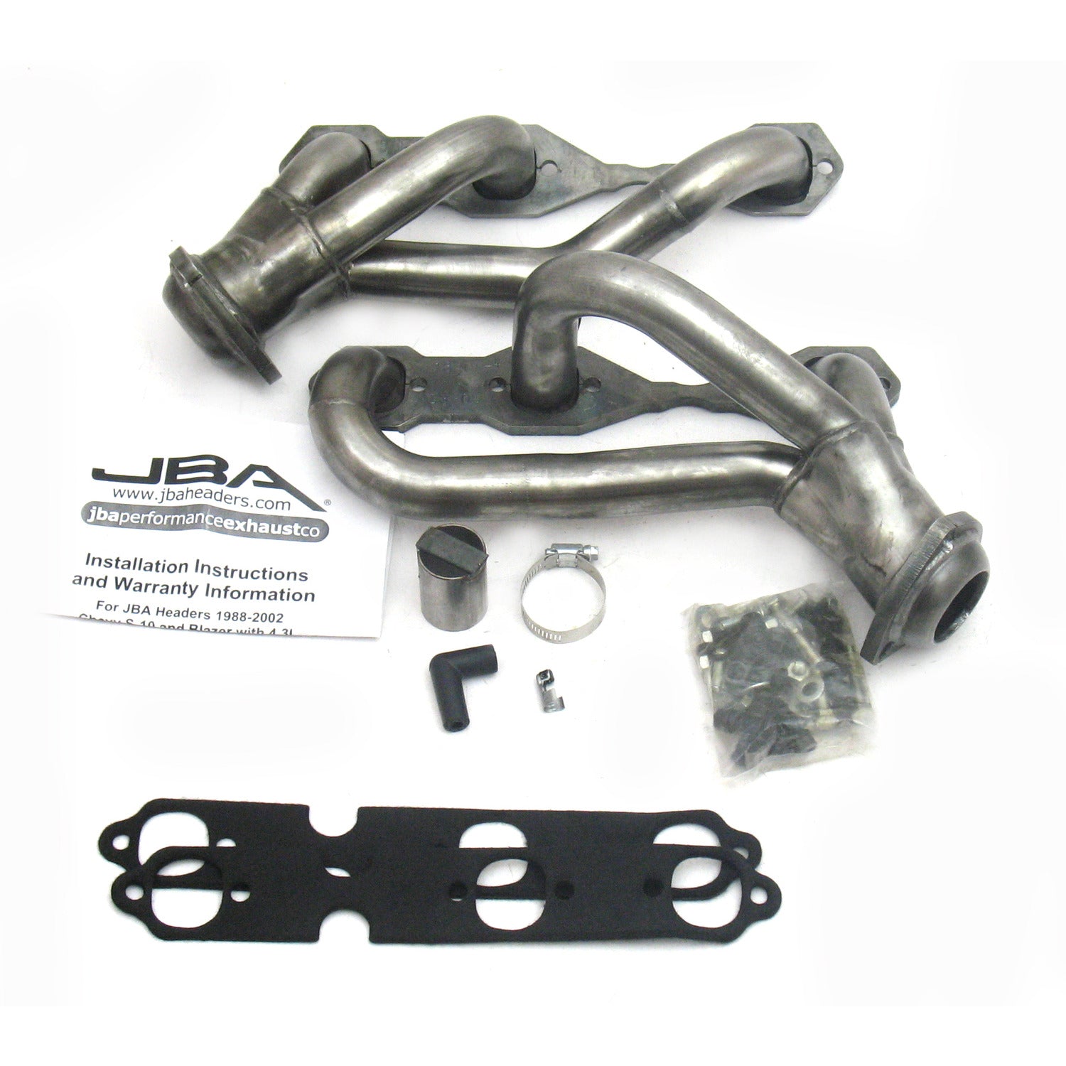 JBA Performance Exhaust 1840S-4 1 1/2" Header Shorty Stainless Steel 88-95/02-03 S10 4.3L 2 Wheel Drive