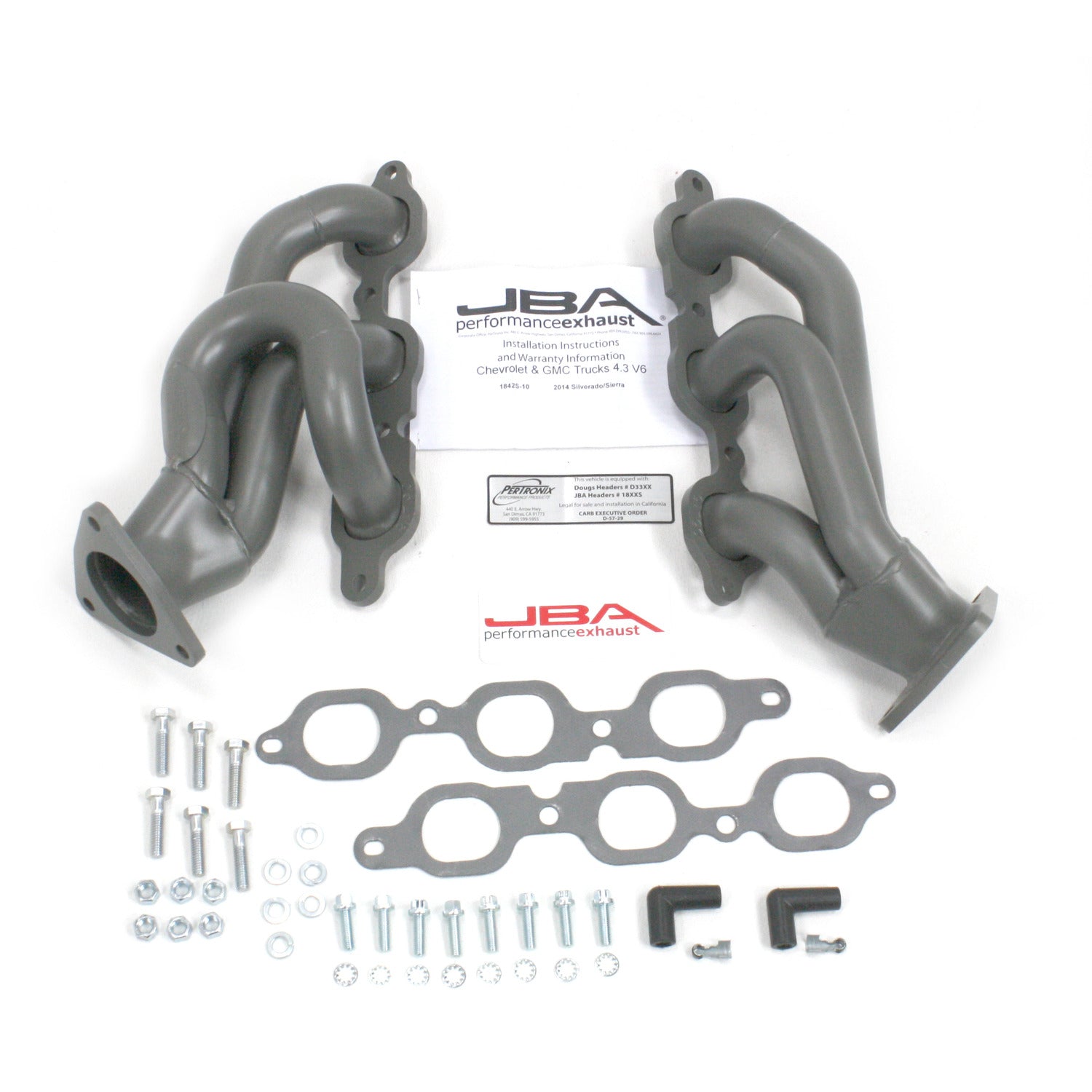 JBA Performance Exhaust 1842S-10JT  Header Shorty Stainless Steel 14-19 GM Truck 4.3L V-6 Titanium Ceramic