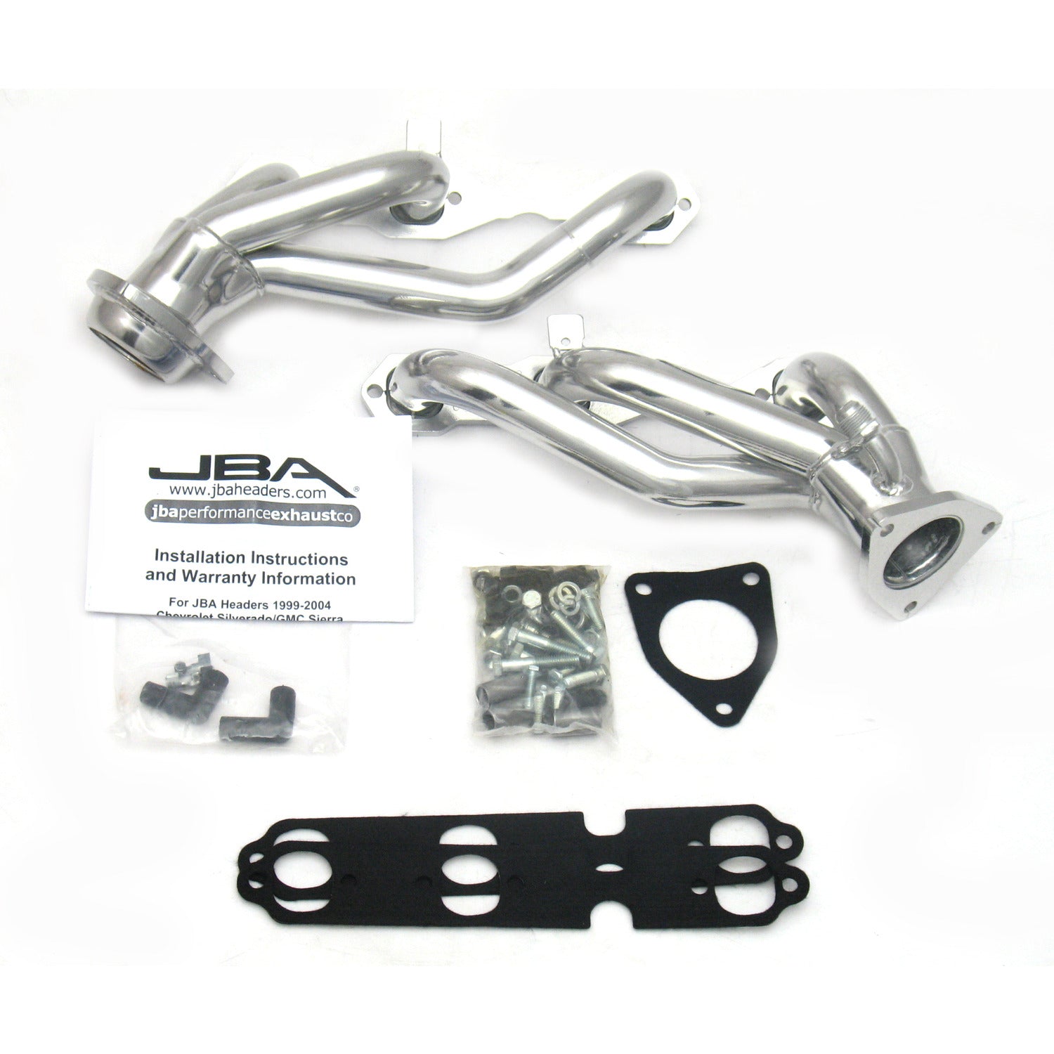 JBA Performance Exhaust 1842S-2JS 1 1/2" Header Shorty Stainless Steel 99-02 GM Truck 4.3L V-6 Silver Ceramic