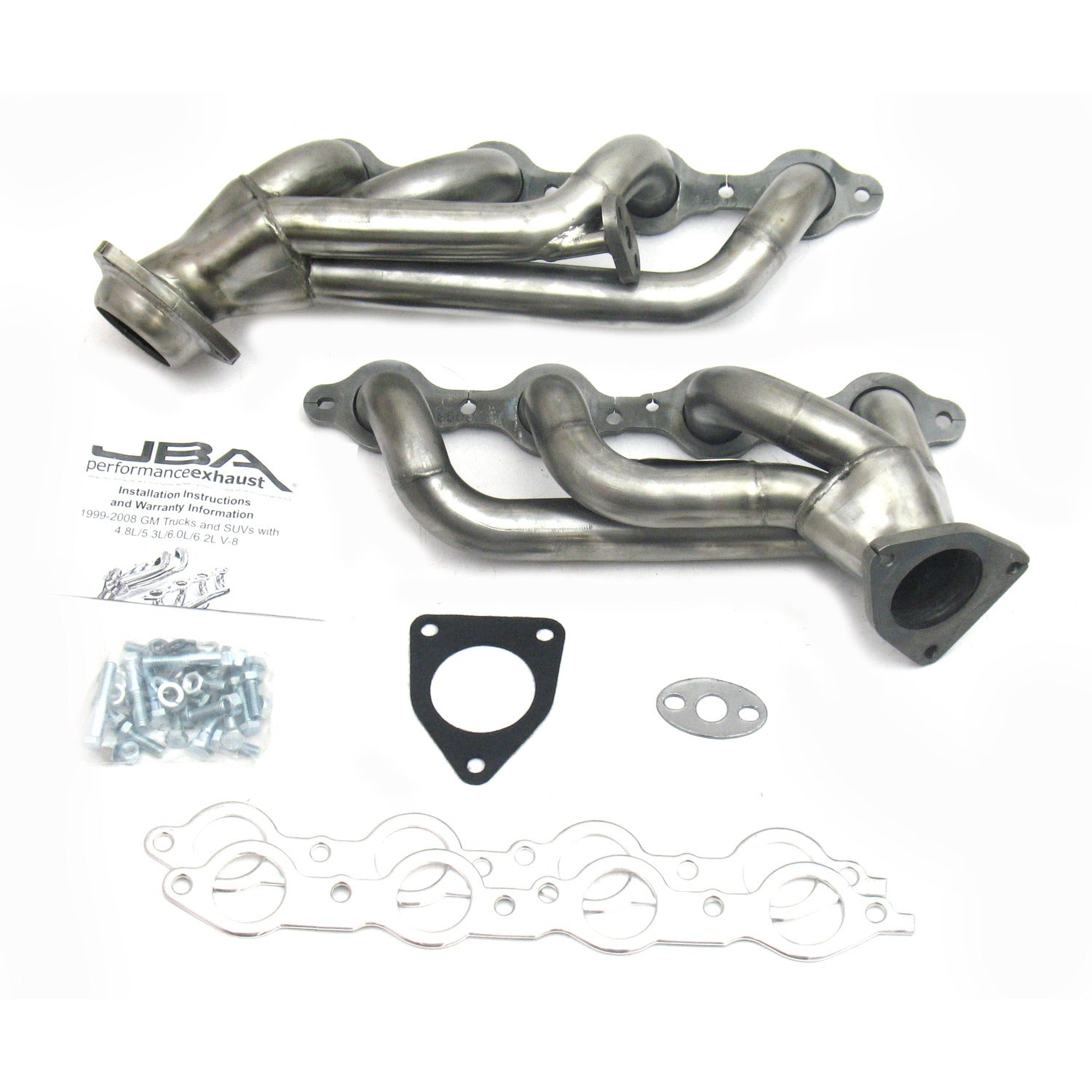 JBA Performance Exhaust 1850S 1 5/8" Header Shorty Stainless Steel 99-01 GM Truck 4.8/5.3L