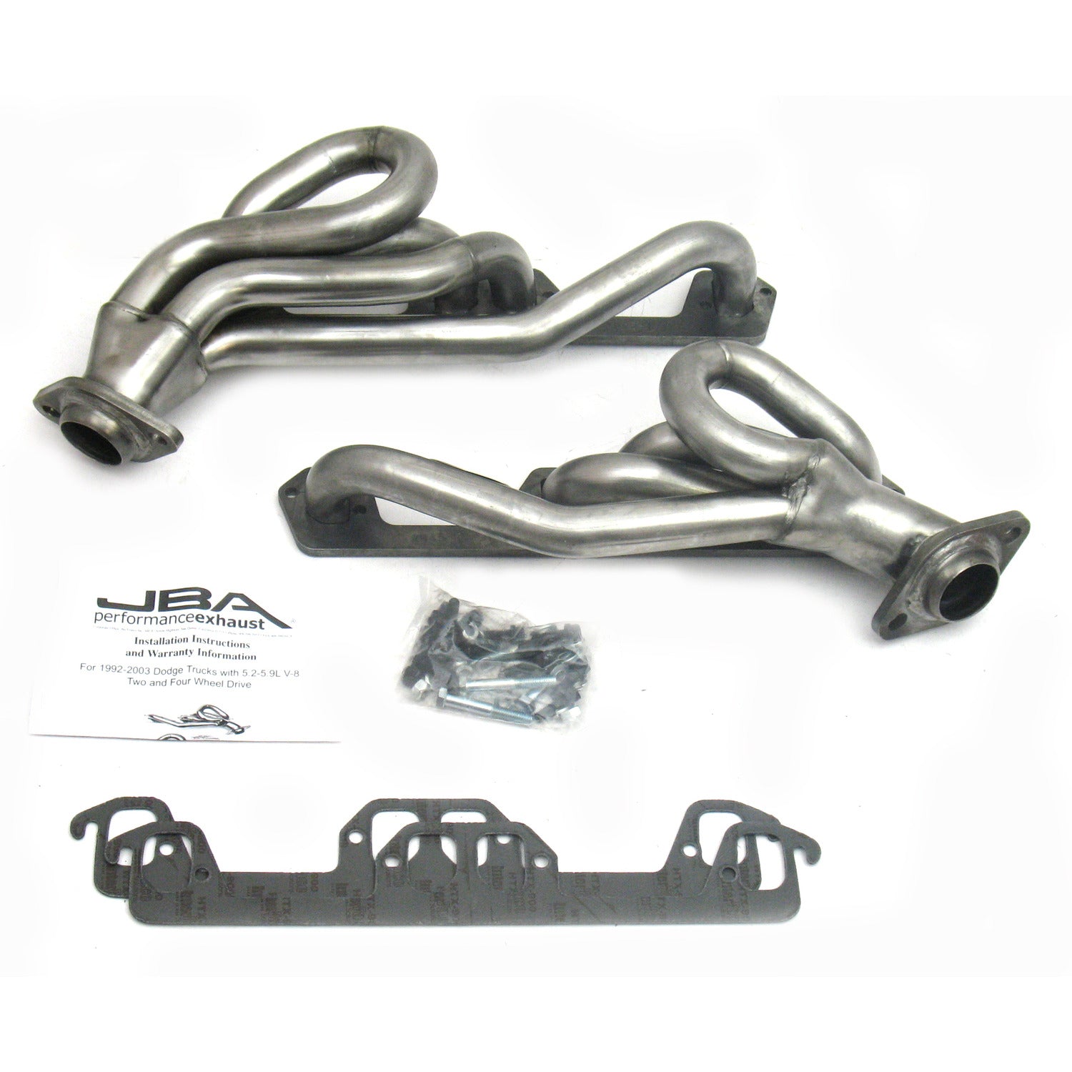 JBA Performance Exhaust 1945S-1 1 1/2" Header Shorty Stainless Steel 96-02 Ram/Dakota/Durango