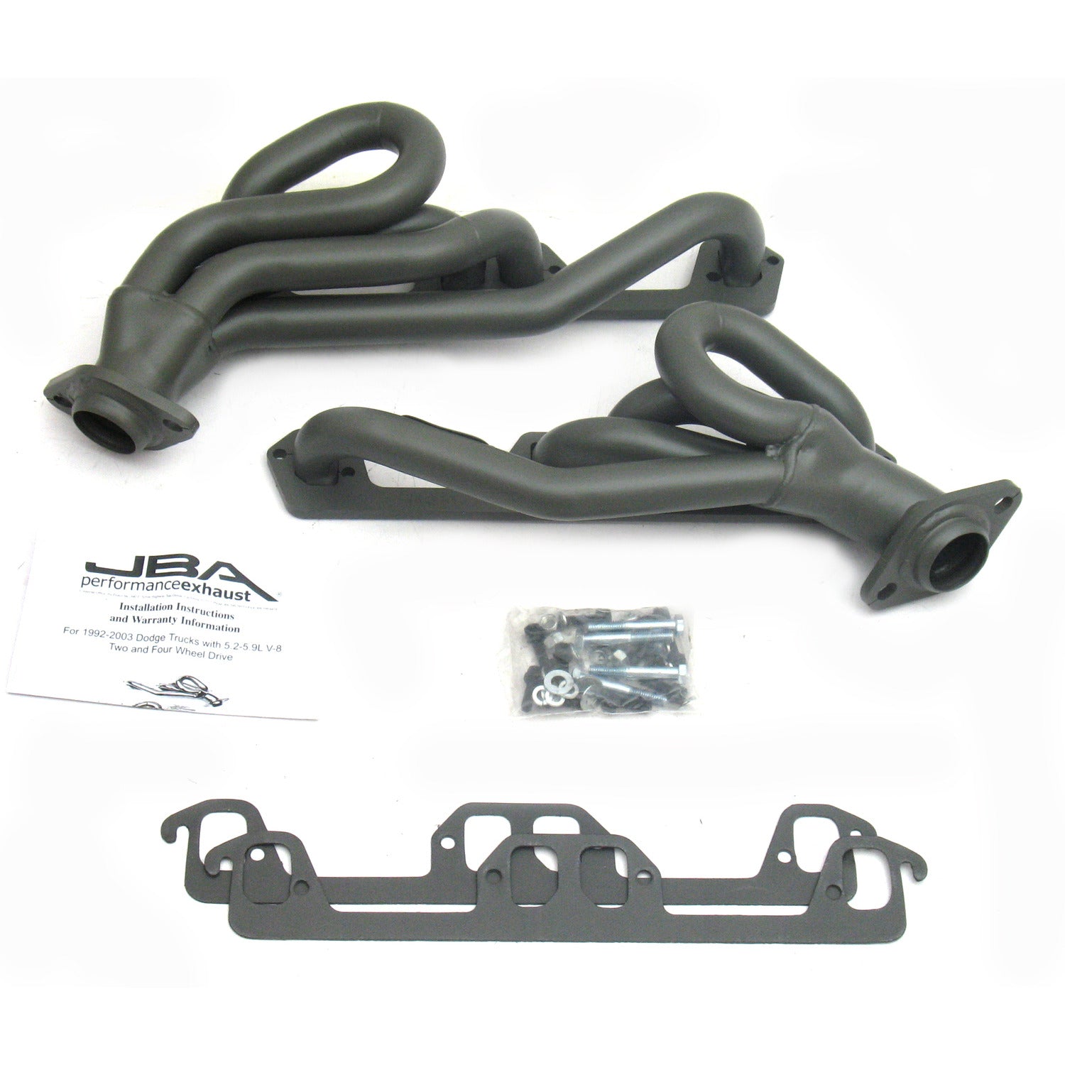 JBA Performance Exhaust 1945S-1JT 1 1/2" Header Shorty Stainless Steel 96-02 Ram/Dakota/Durango Titanium Ceramic