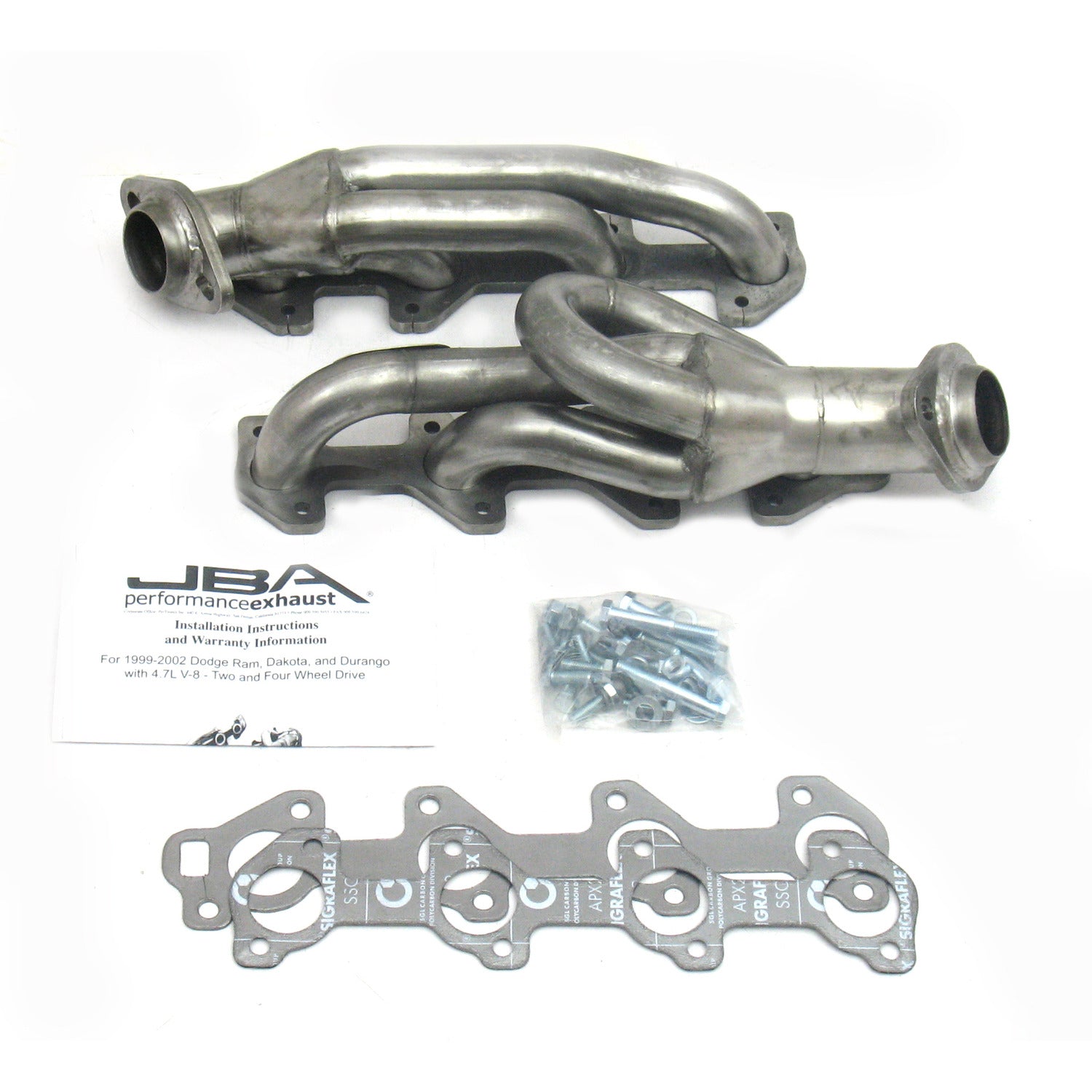 JBA Performance Exhaust 1949S-2 1 1/2" Header Shorty Stainless Steel Dodge 04-07 Dakota Ram 4.7L