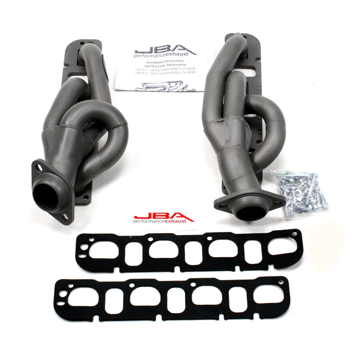 JBA Performance Exhaust 1961S-2JT 1 5/8" Header Shorty Stainless Steel 09-18 Ram 5.7L Hemi 1500 2&4 Wheel Drive Titanium Ceramic