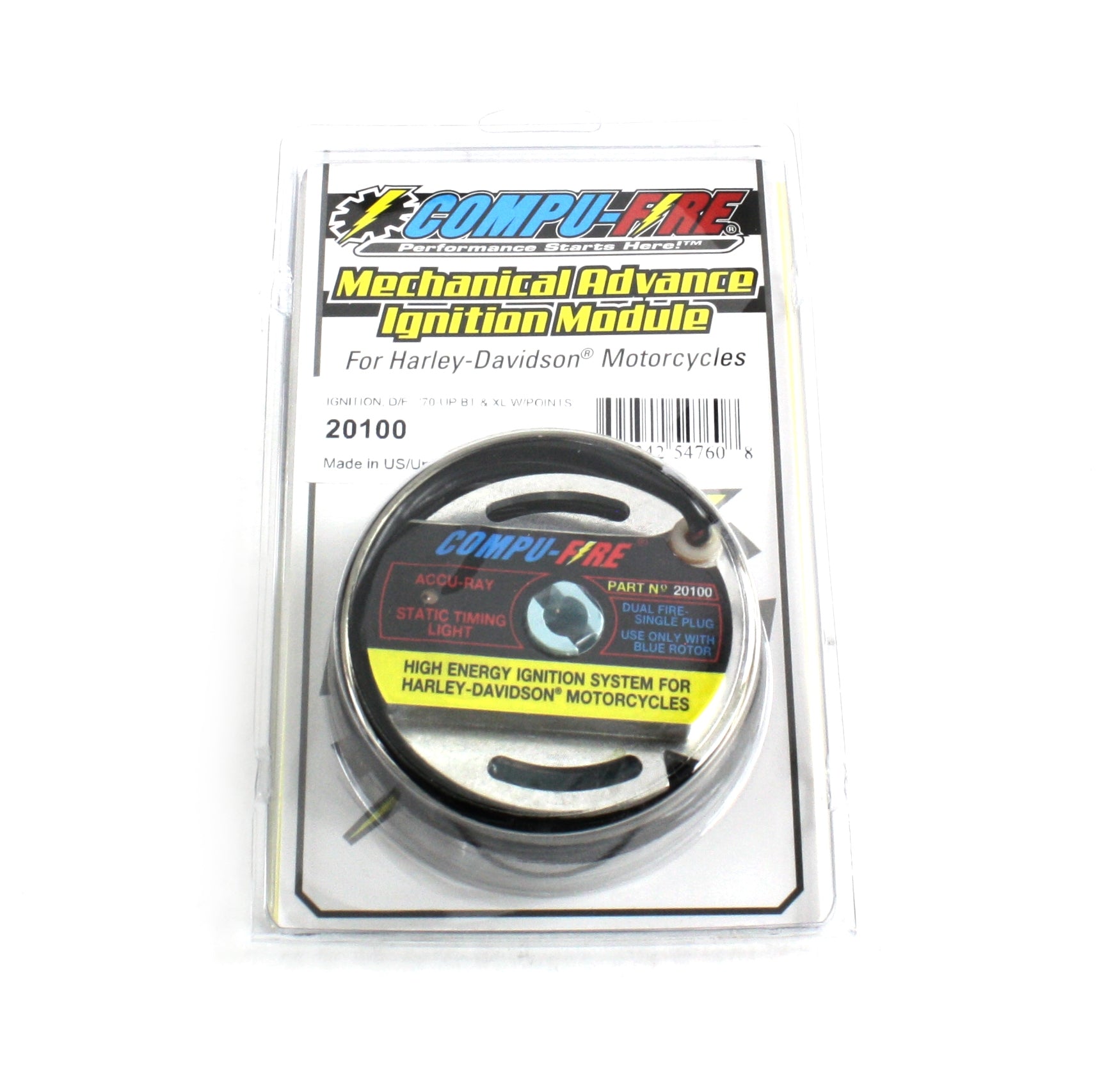 Compu-Fire 20100 - Dual Fire Mechanical Advance Ignition Module (Replaces Points) for 70 and Up Big Twin &amp; Sportster&reg; Harley&reg; Models