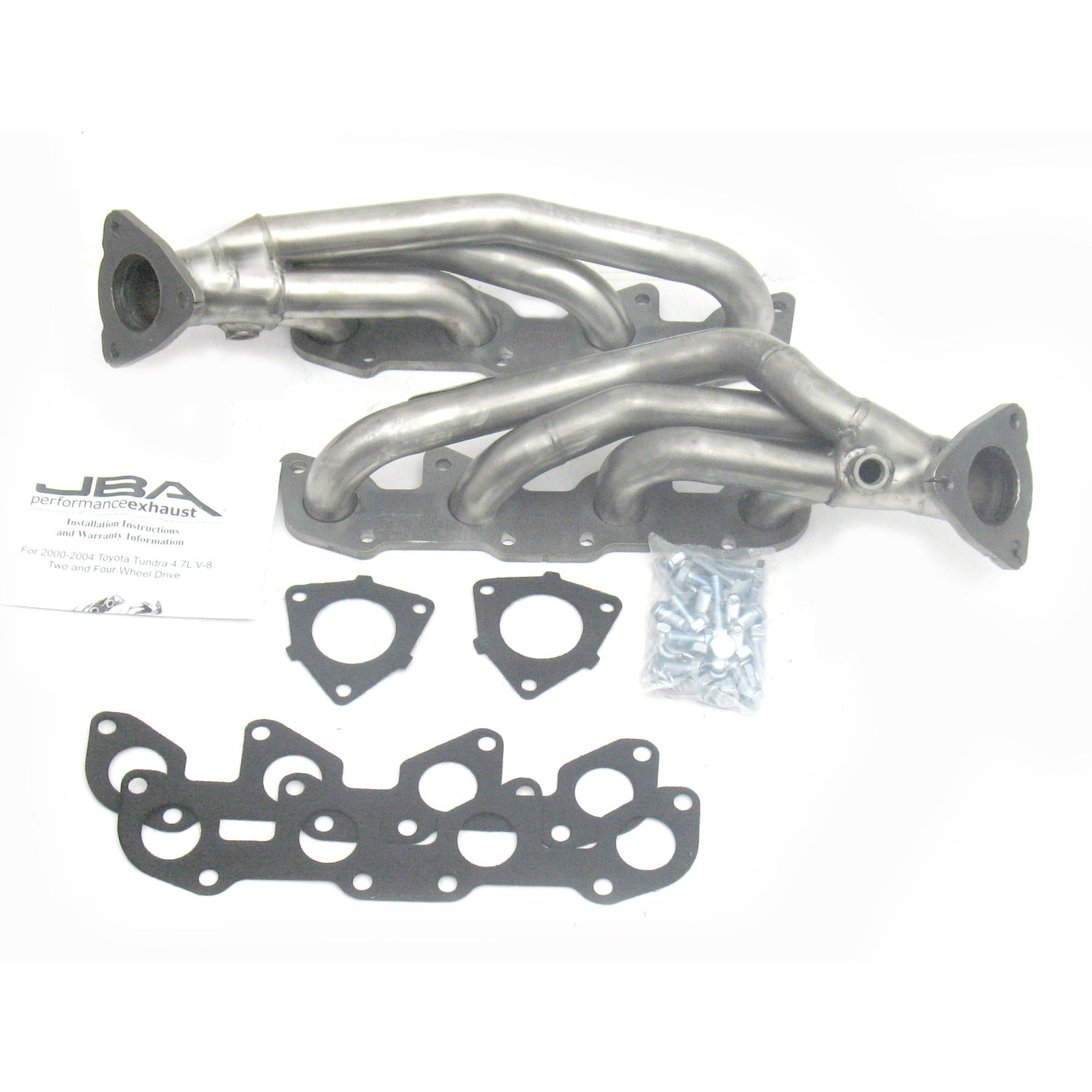 JBA Performance Exhaust 2010S 1 1/2" Header Shorty Stainless Steel 00-04 Tundra/Sequoia 4.7L