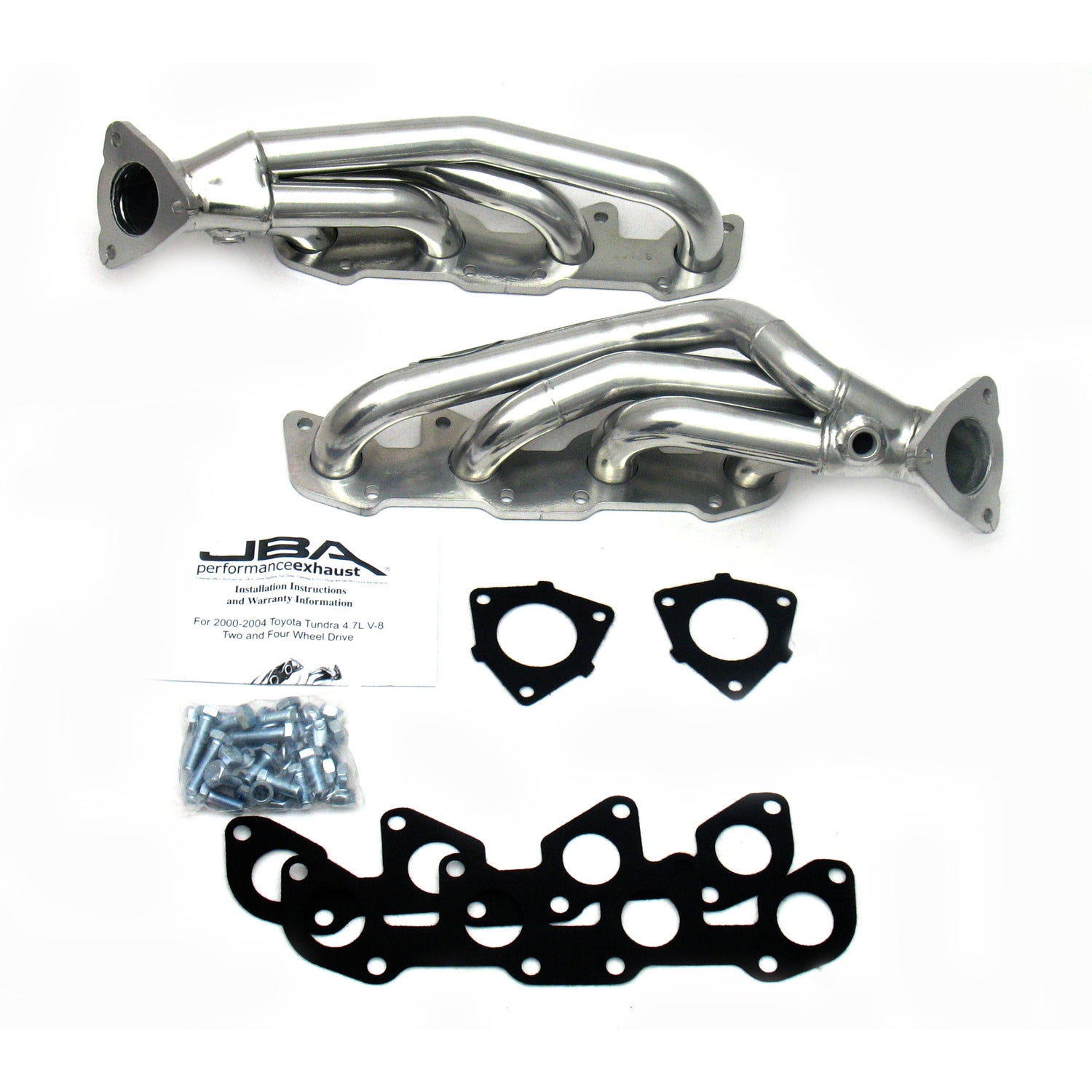 JBA Performance Exhaust 2010SJS 1 1/2" Header Shorty Stainless Steel 00-04 Tundra/Sequoia 4.7L Silver Ceramic