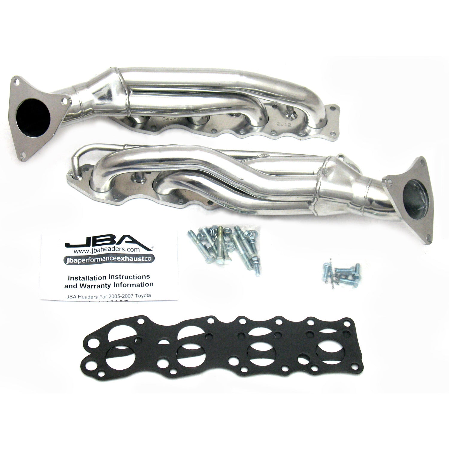 JBA Performance Exhaust 2012SJS 1 5/8" Header Shorty Stainless Steel 07-19 Toyota Tundra 5.7L Silver Ceramic