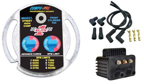 Compu-Fire 22001 - Single Fire Ignition System Kit for Kick Start equipped 70-99 Big Twin (Except Fuel Injected) Harley&reg; Models &amp; 71-01 XL (Except S)