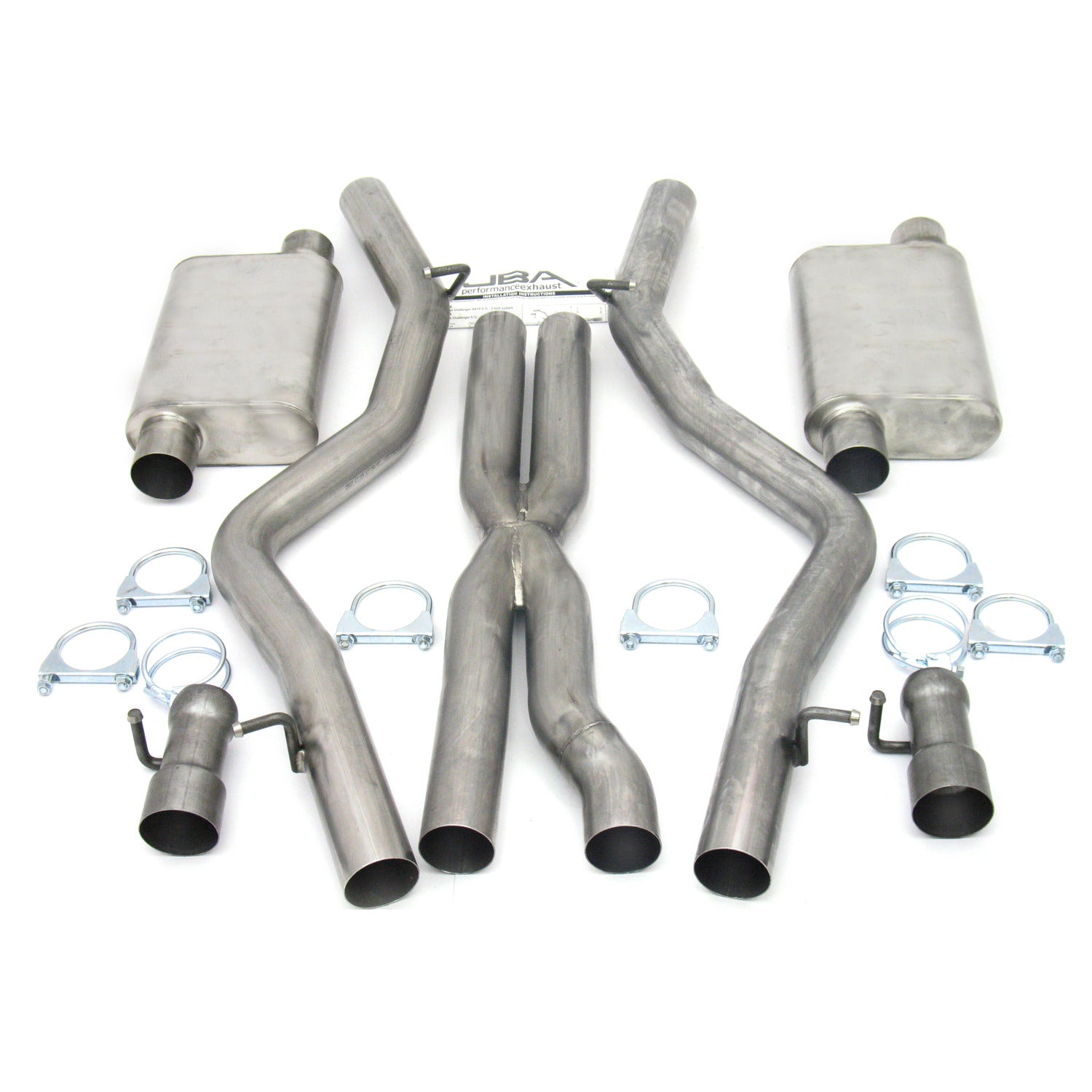 JBA Performance Exhaust 40-1665 3" Stainless Steel Exhaust System 08-14 Dodge Challenger Dual Exhaust 6.1/6.4L SRT8